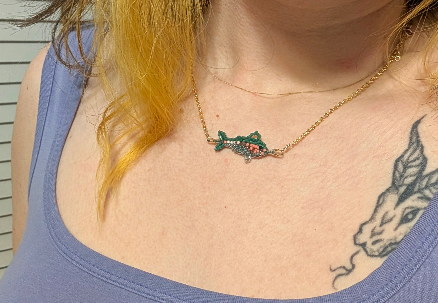 Rainbow Trout - 17 inch Gold Filled Necklace