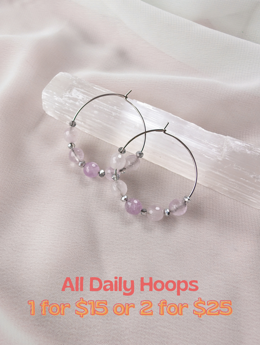 Daily Hoops - Faceted Amethyst