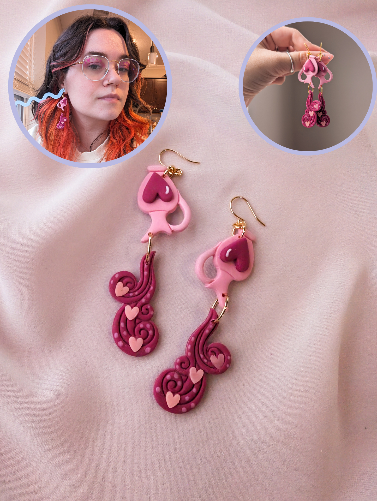 Pouring Vase - Hearts - Hand Painted