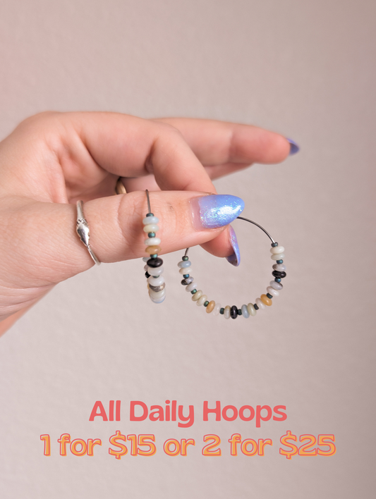 Daily Hoops - Amazonite Rondelle
