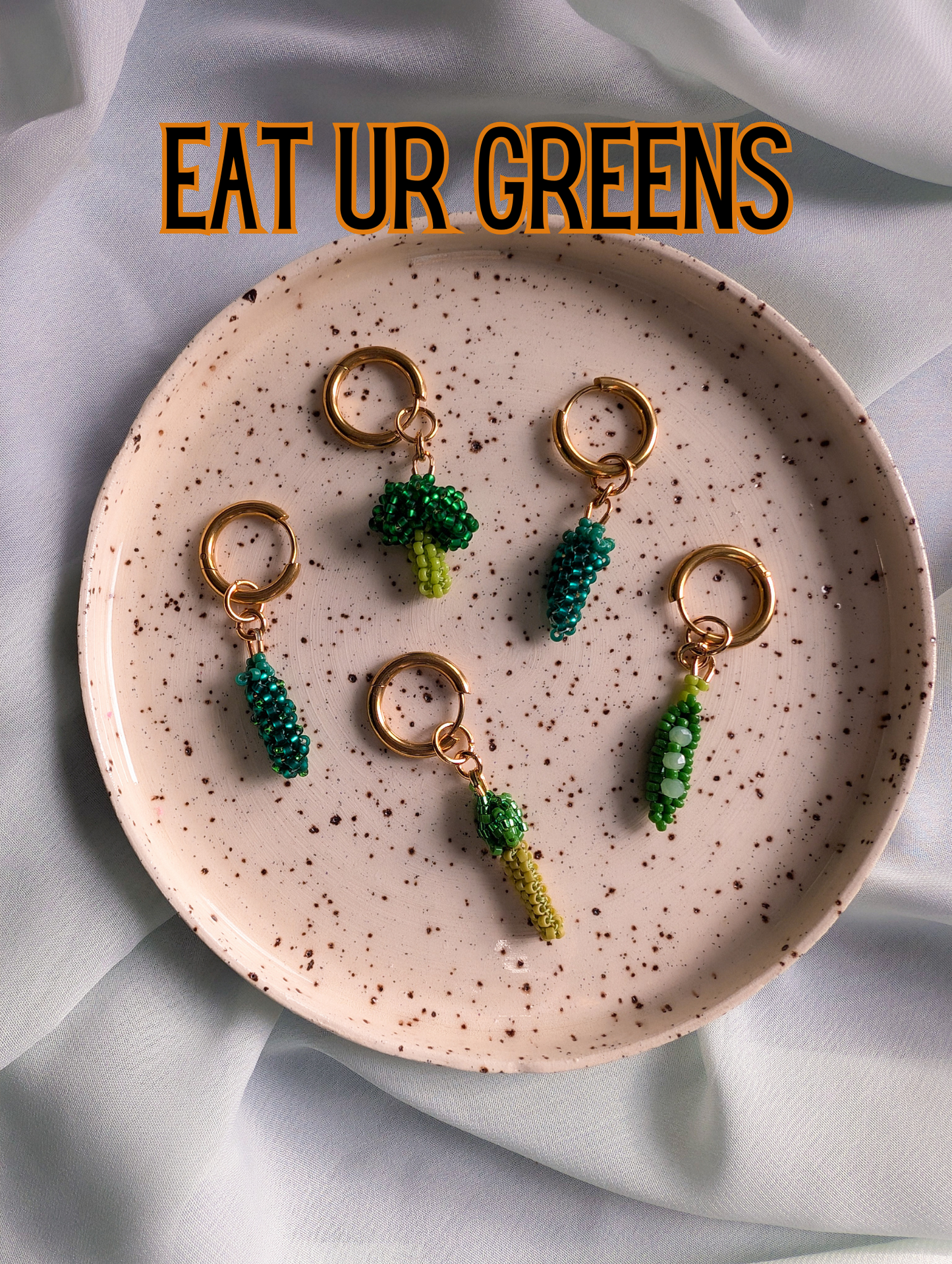 Eat Ur Greens - Pea Pod, Broccoli, Jalapeno, Asparagus, Cuke, Pickle - SINGLE CHARMS