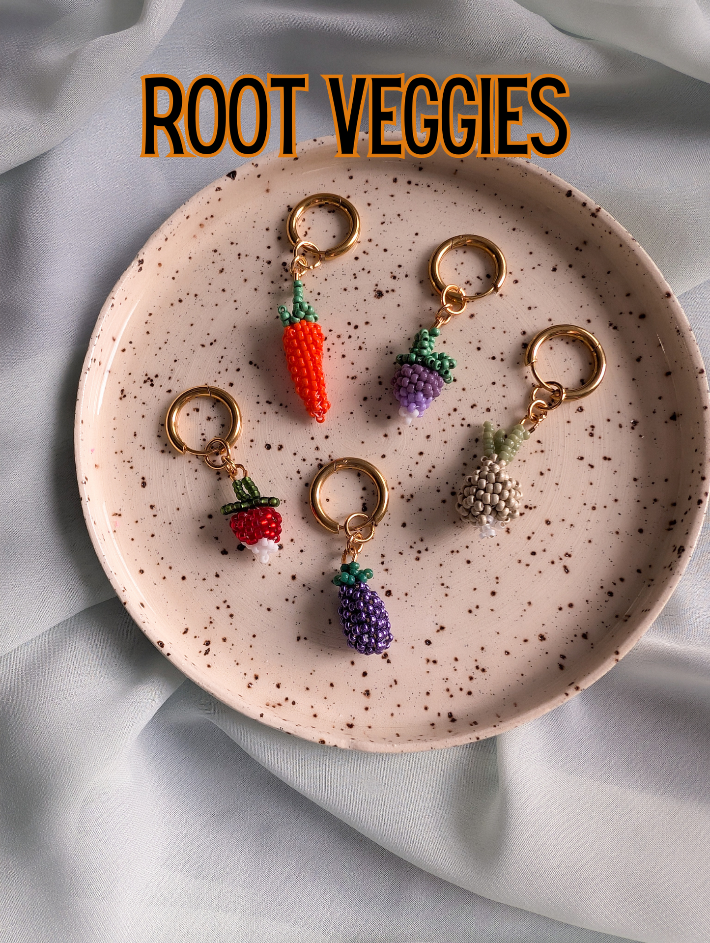 Back to Ur Roots - Carrot, Turnip, Radish, Garlic, Eggplant - SINGLE CHARMS
