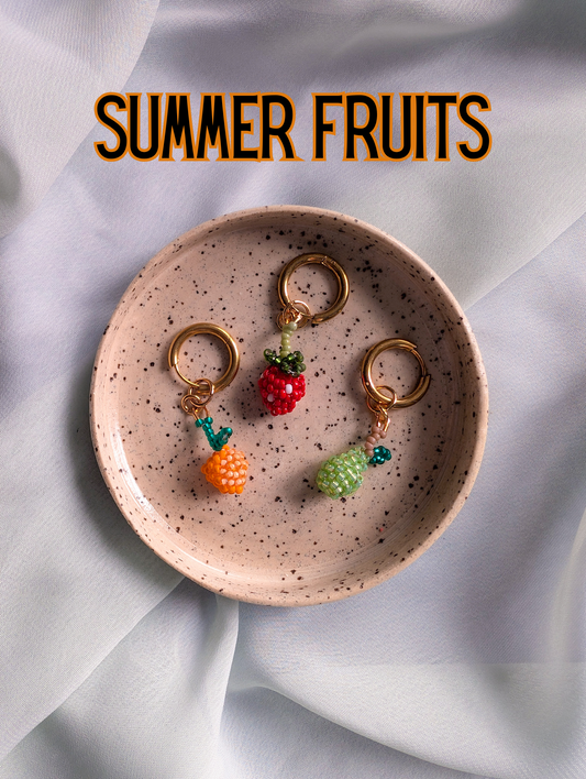Summer Fruits - Pear, Peach, Strawberry - SINGLE CHARMS
