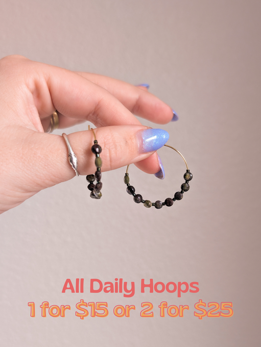 Daily Hoops - Dragons Blood Faceted Jasper Coins