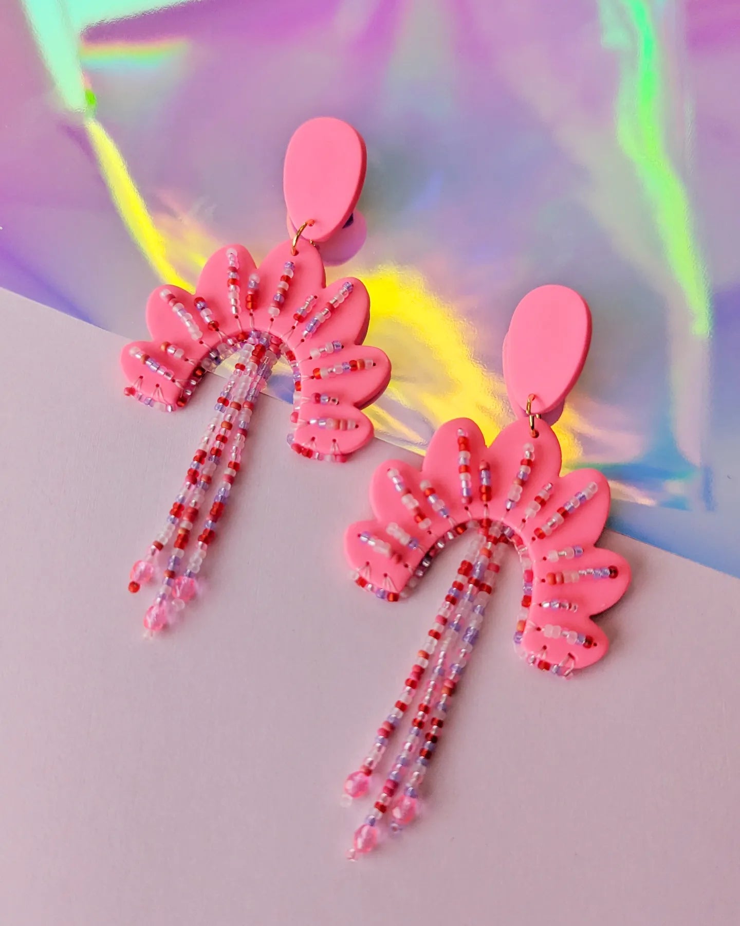 Scallop Drop - Fringe - Barbie Pink