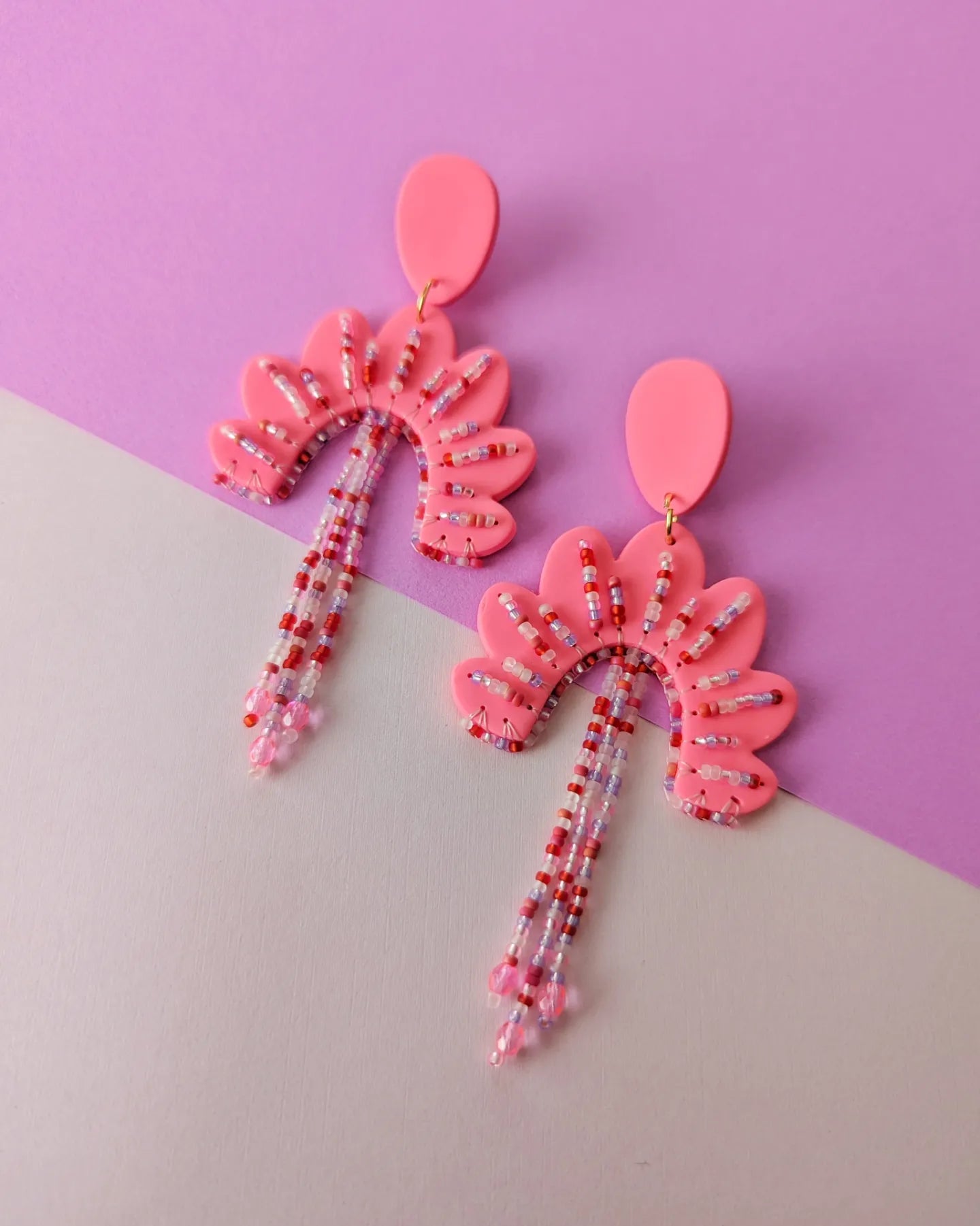 Scallop Drop - Fringe - Barbie Pink