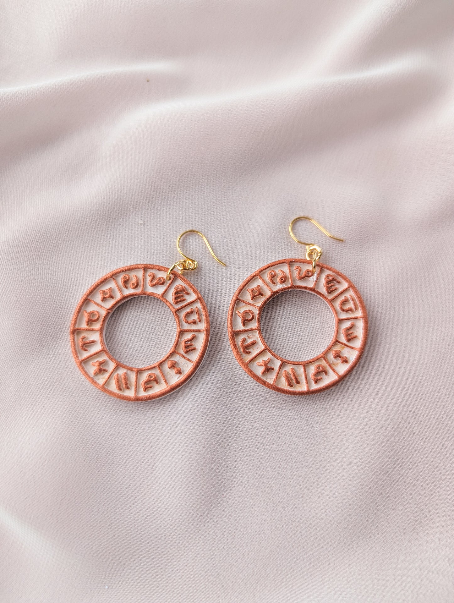 Zodiac Wheel - Marbled Copper - Hand Painted