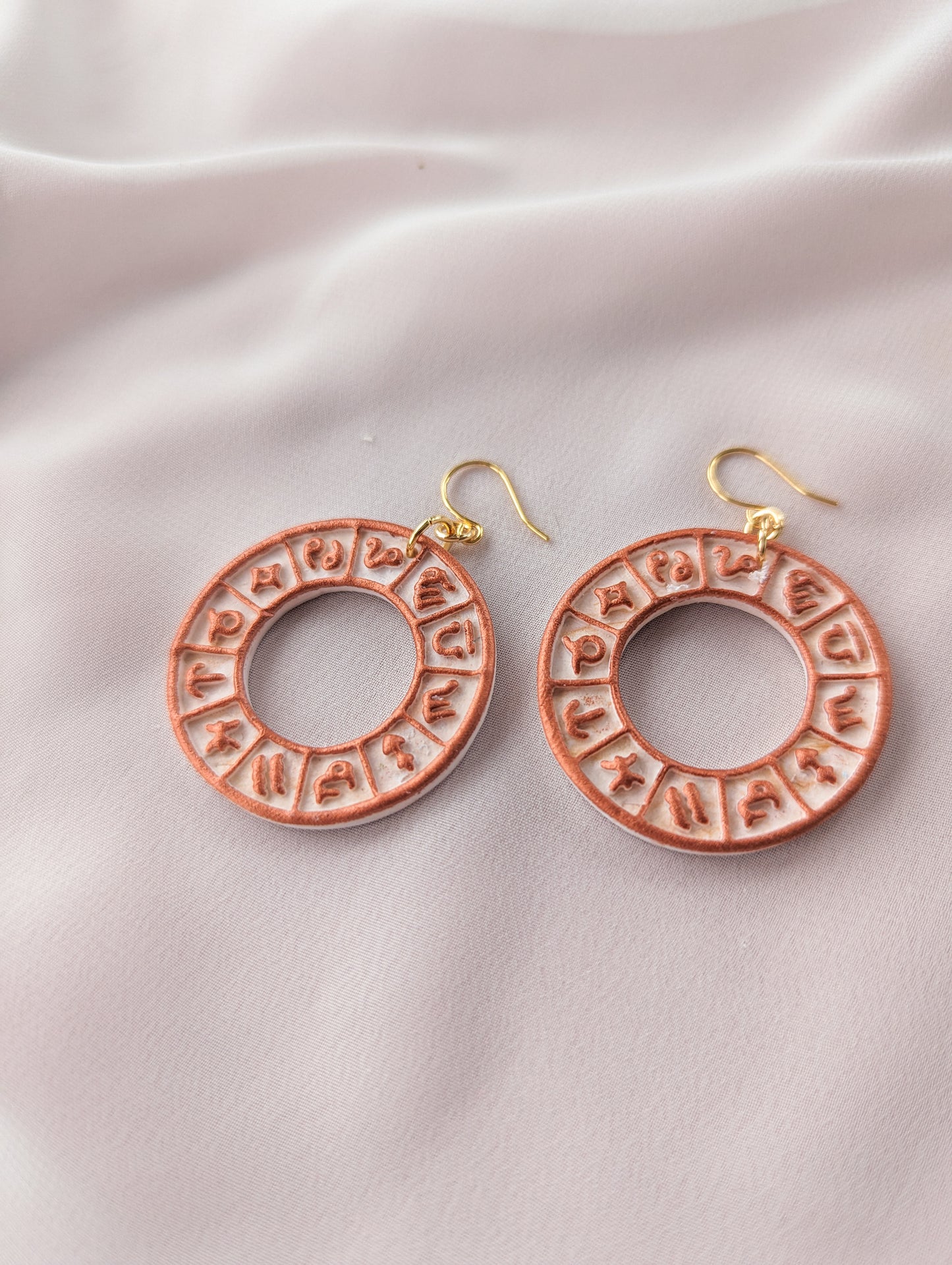 Zodiac Wheel - Marbled Copper - Hand Painted