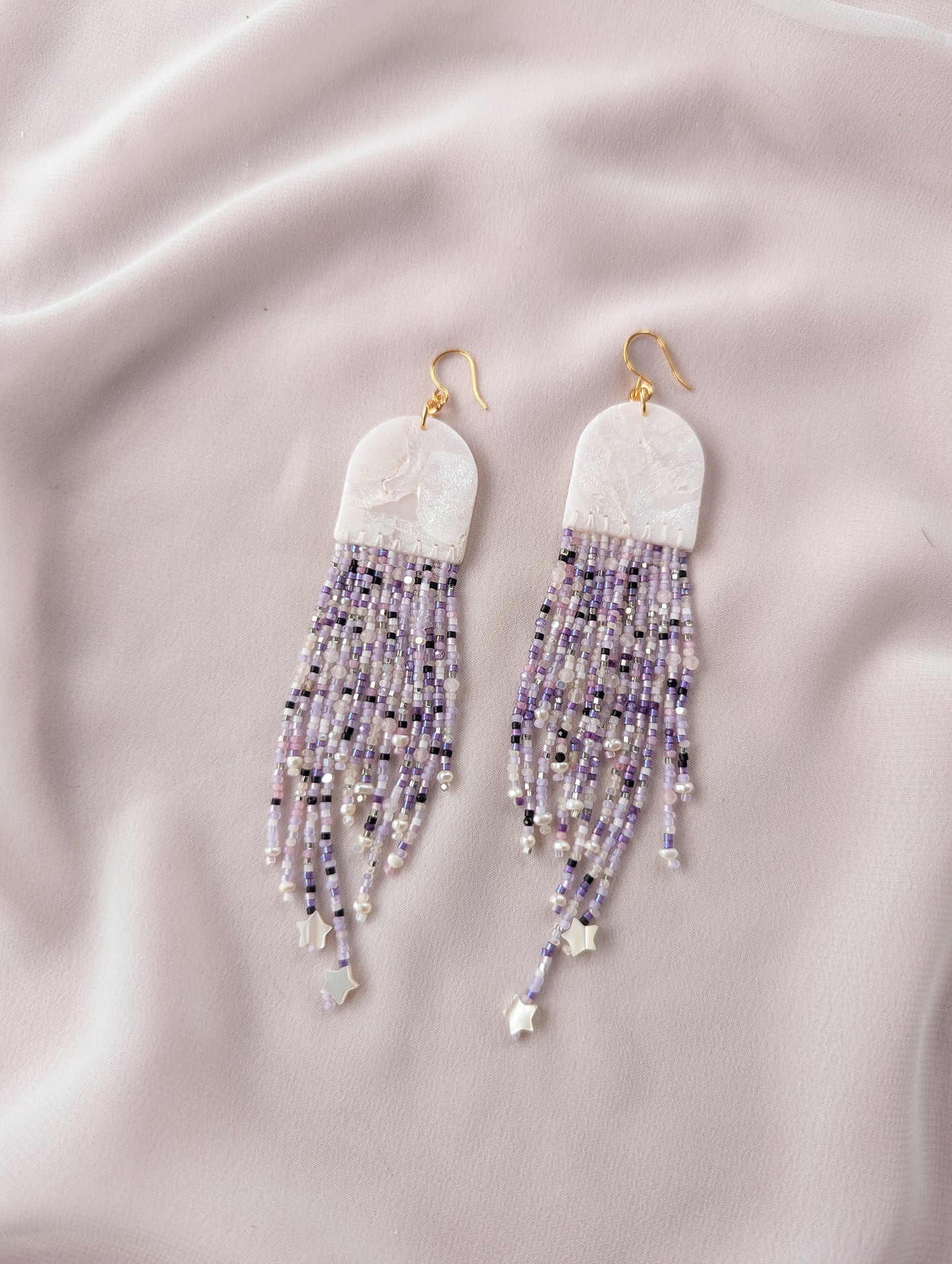 Portal Fringe - Amethyst Sky - Buffed - Shimmer - Mother of Pearl, Amethyst, Labradorite, Rose Quartz