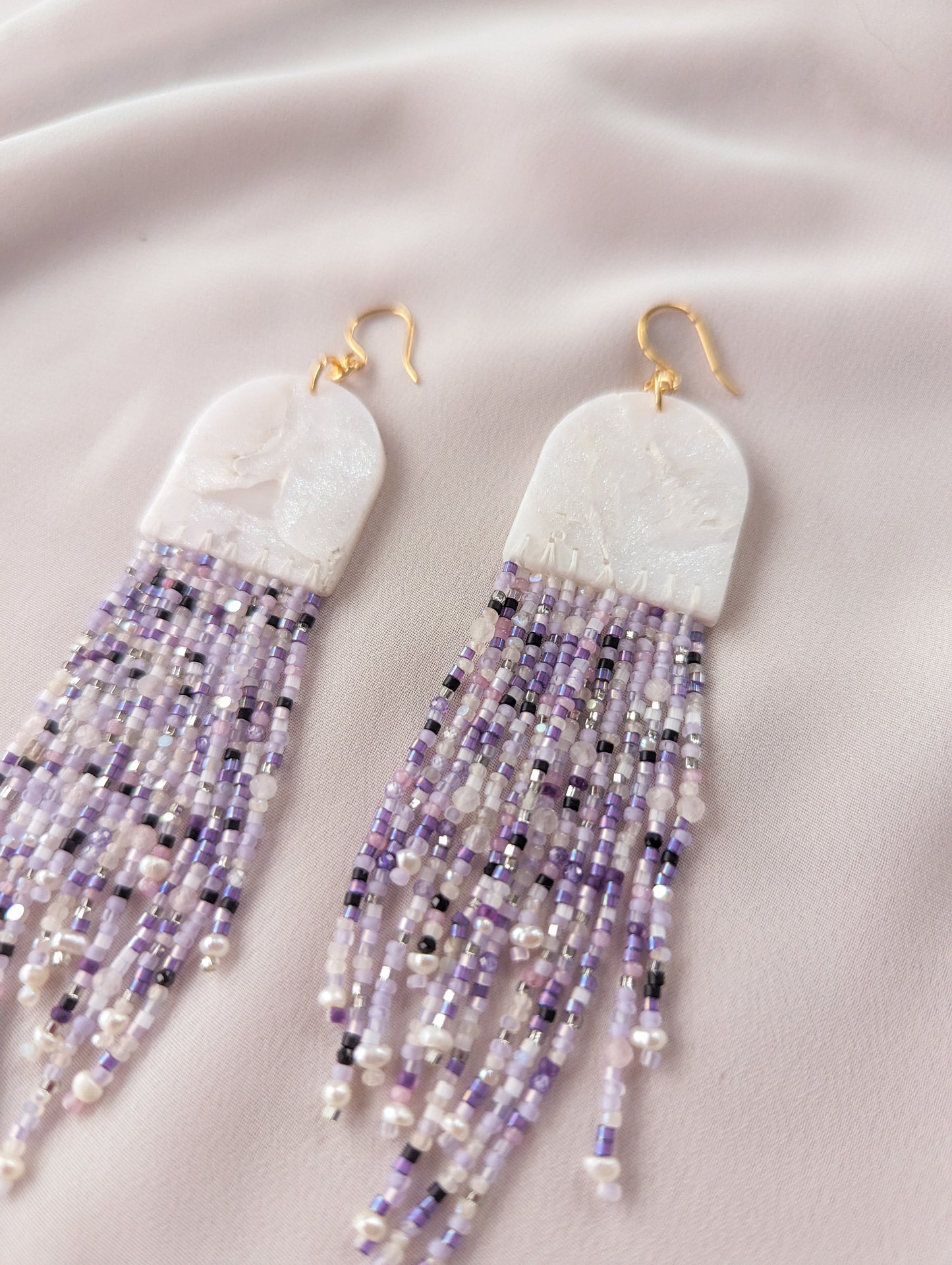 Portal Fringe - Amethyst Sky - Buffed - Shimmer - Mother of Pearl, Amethyst, Labradorite, Rose Quartz