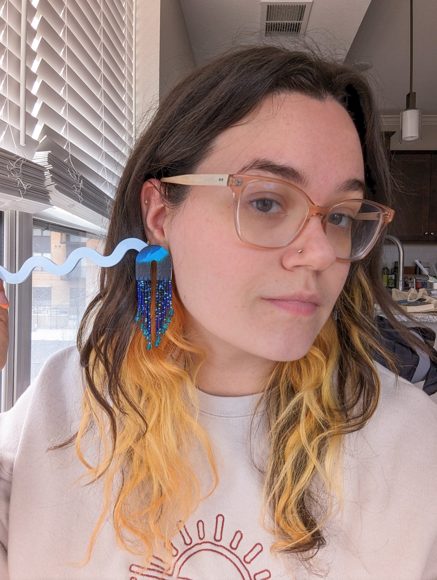 Arch Fringe - Night Sky - Teal Aurora Borealis - Glimmer