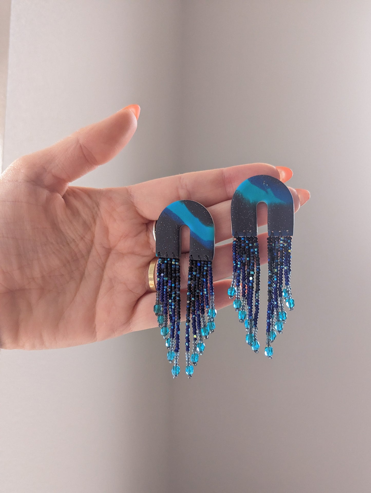 Arch Fringe - Night Sky - Teal Aurora Borealis - Glimmer