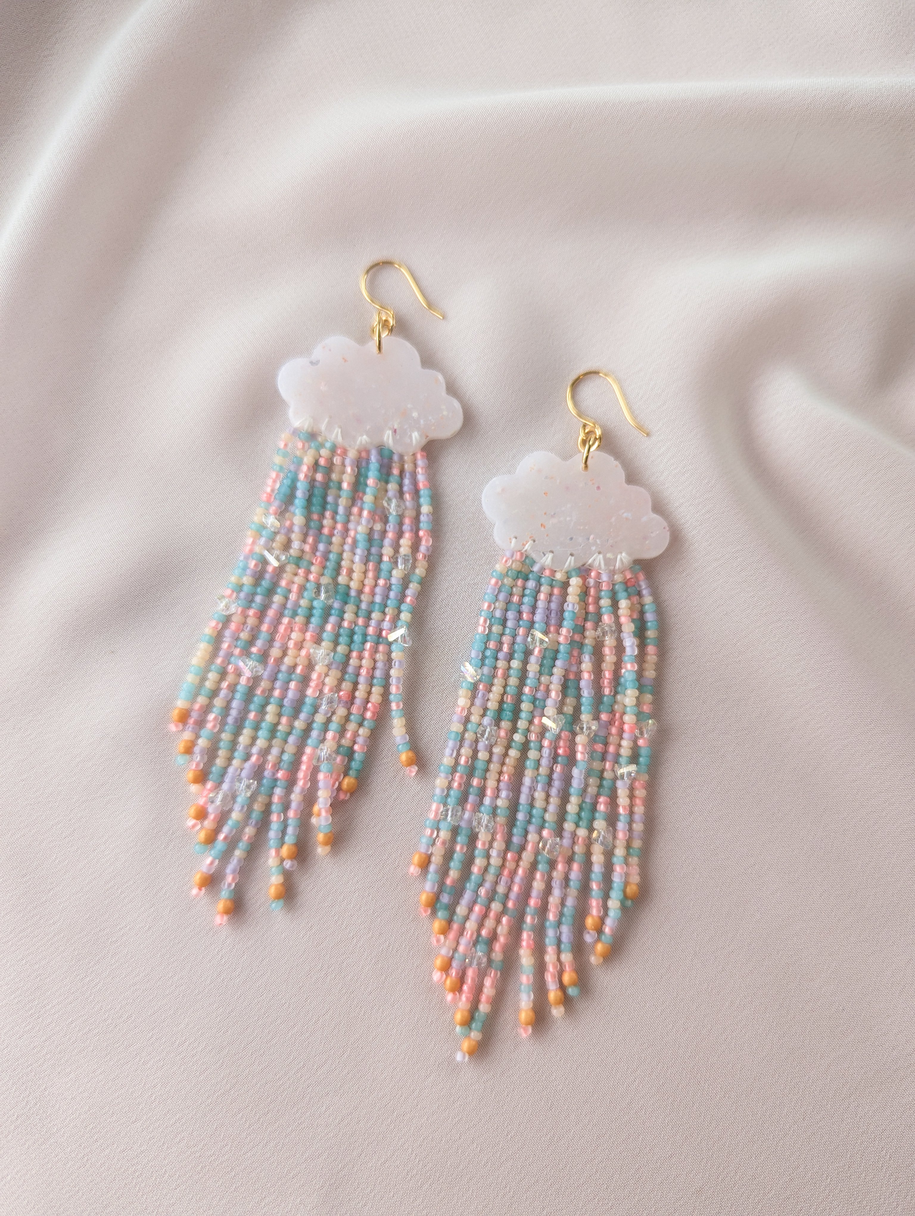 Long Beaded Fringe Earrings – Earth Meets Water