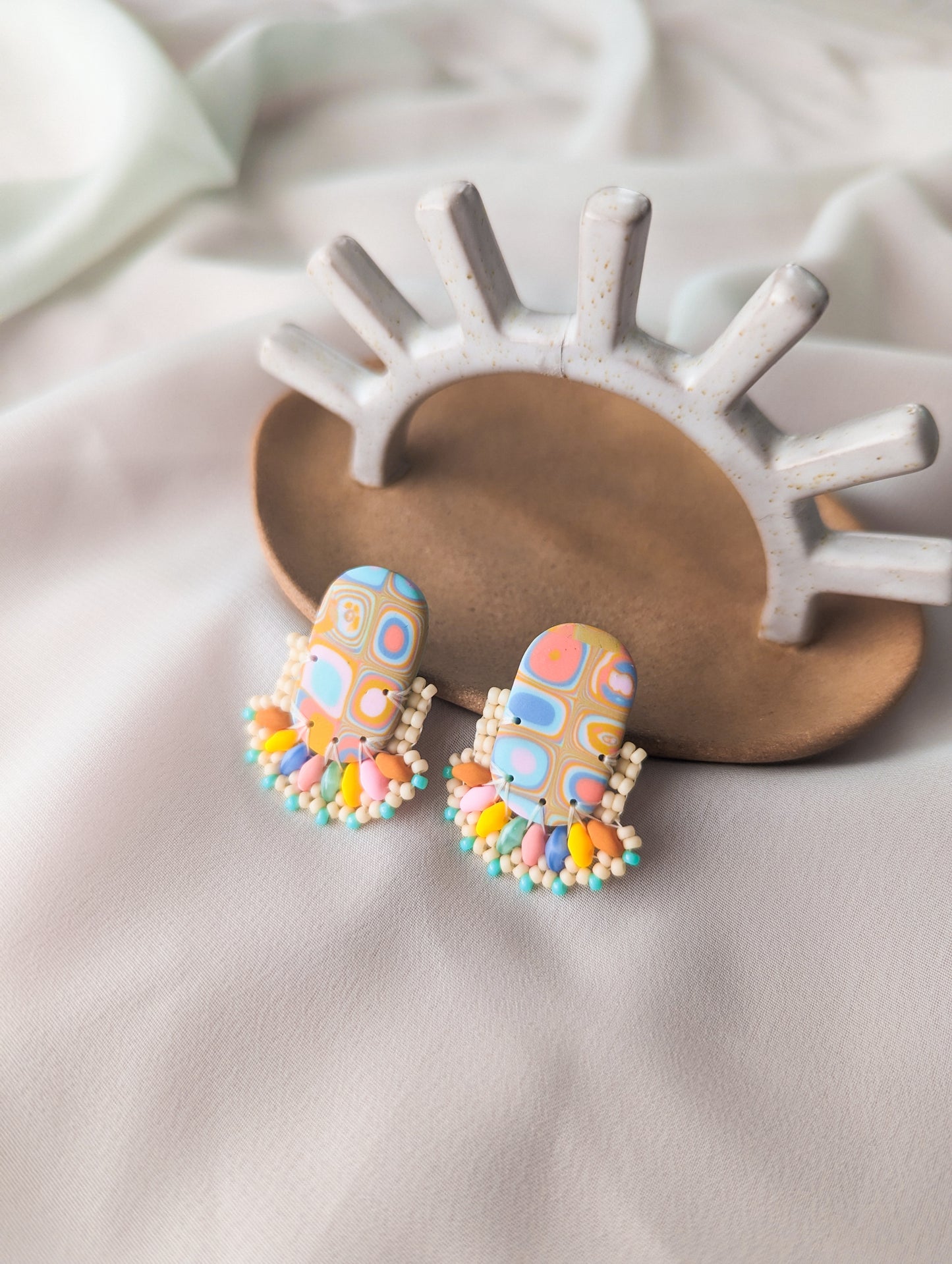 Oval Stud - Sunset Kaleidoscope - One Available
