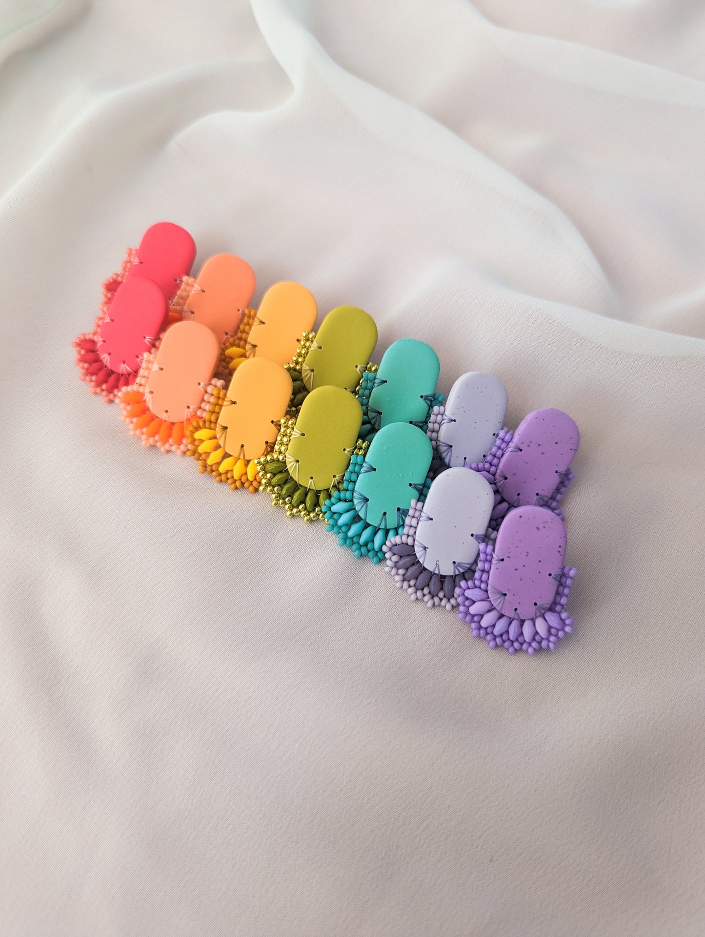Oval Stud - Pretty Patties - Mango - Made to Order