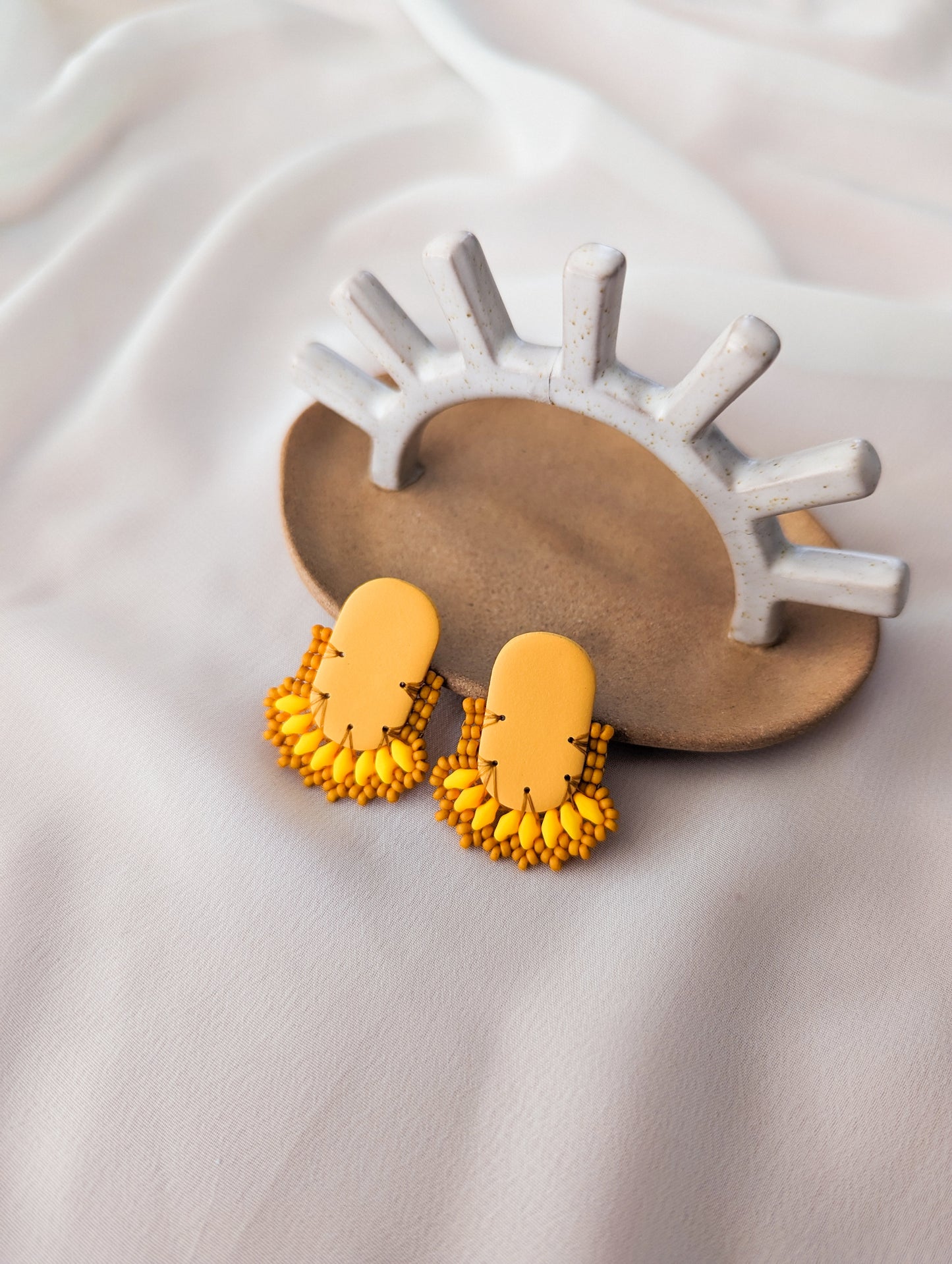 Oval Stud - Pretty Patties - Mango - Made to Order