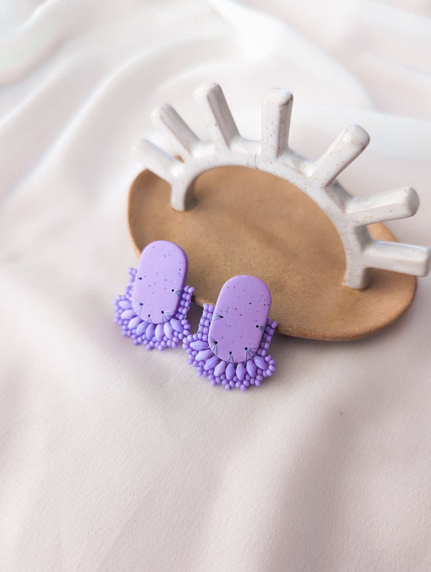Oval Stud - Pretty Patties - Speckled Grape