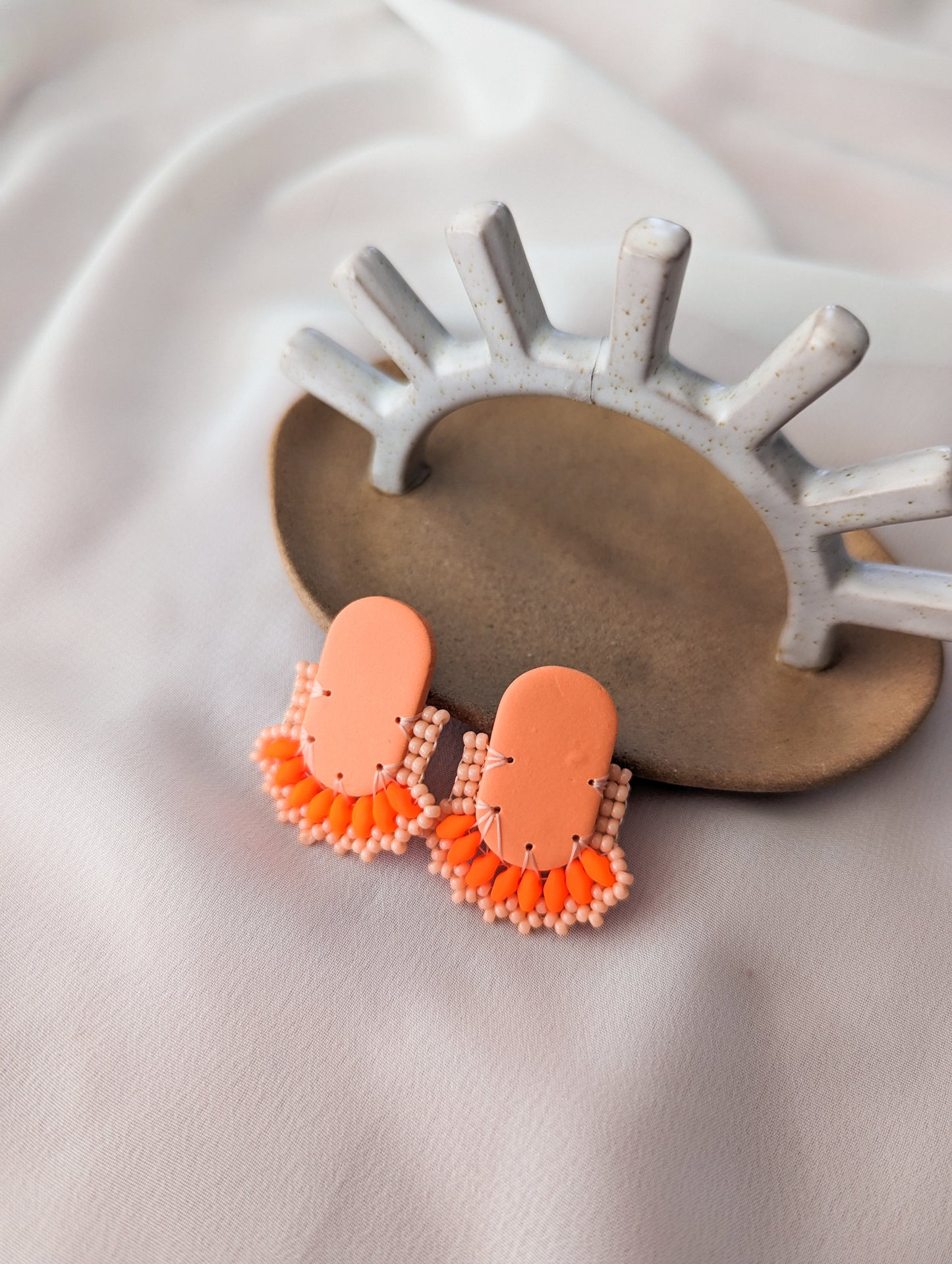 Oval Stud - Pretty Patties - Orange Creamsicle - Made to Order