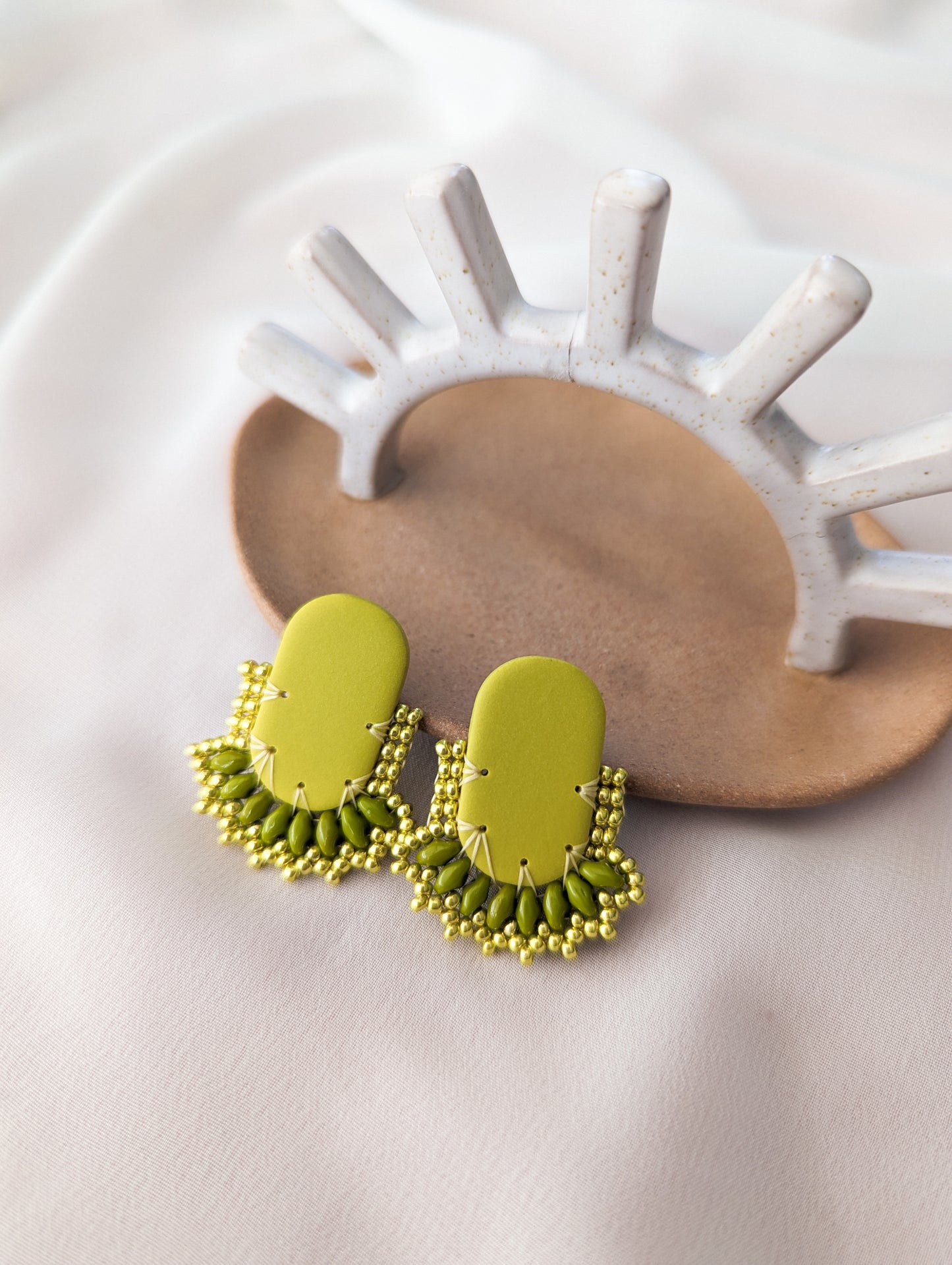 Oval Stud - Pretty Patties - Lime - Made to Order