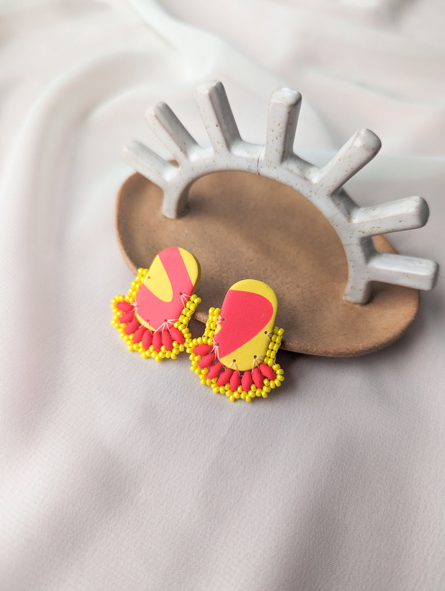 Oval Stud - Raspberry Lemonade - One Available