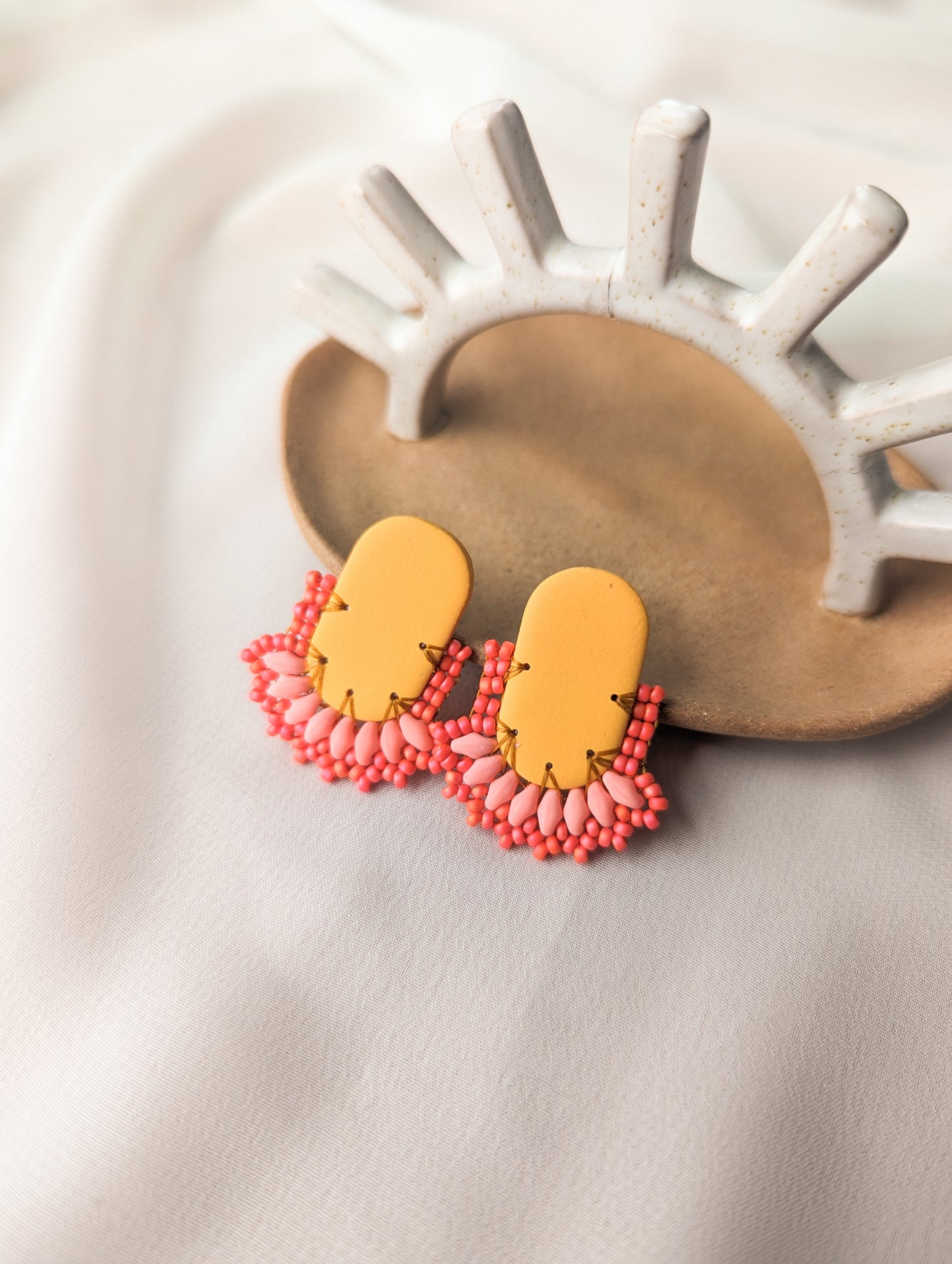 Oval Stud - Strawberry Mango - Made to Order