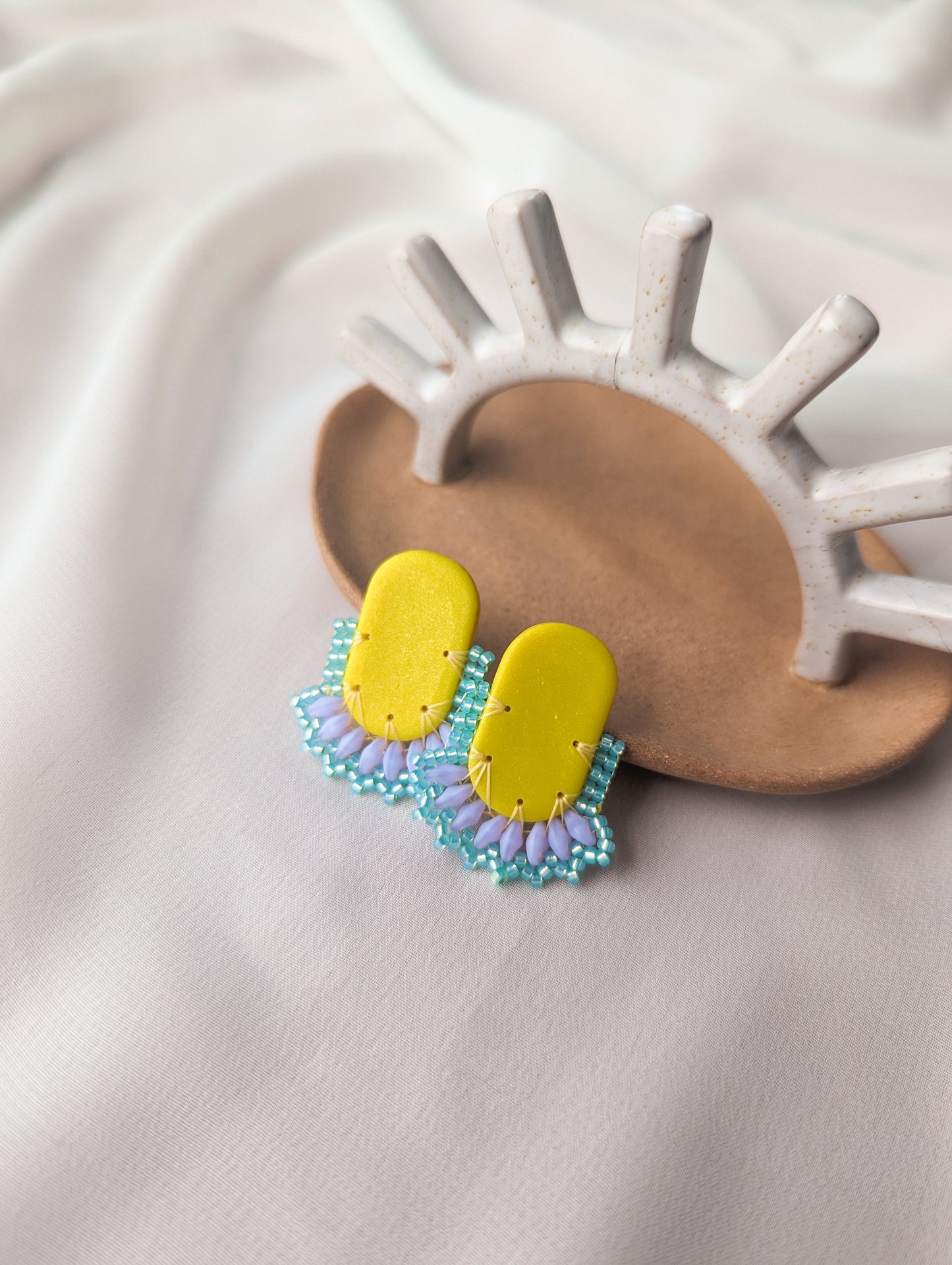 Oval Stud - Lavender Limeade Pearl - Mint - Made to Order