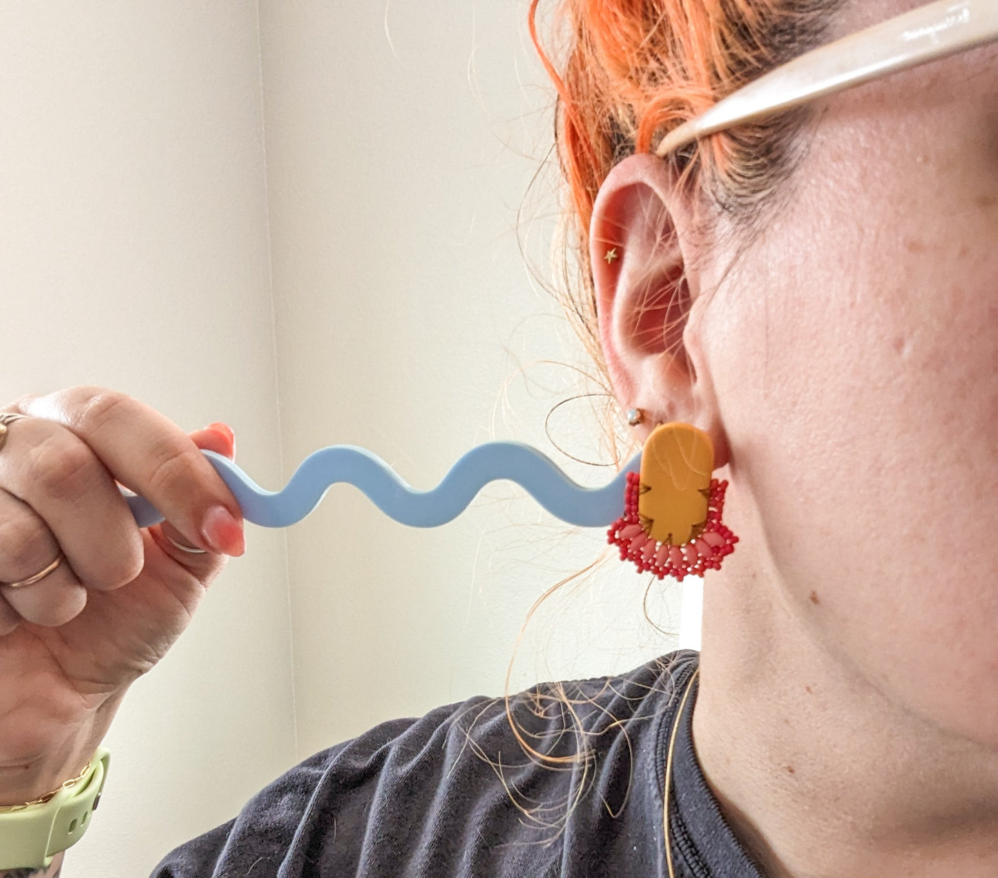 Oval Stud - Juicy Orange & Peach