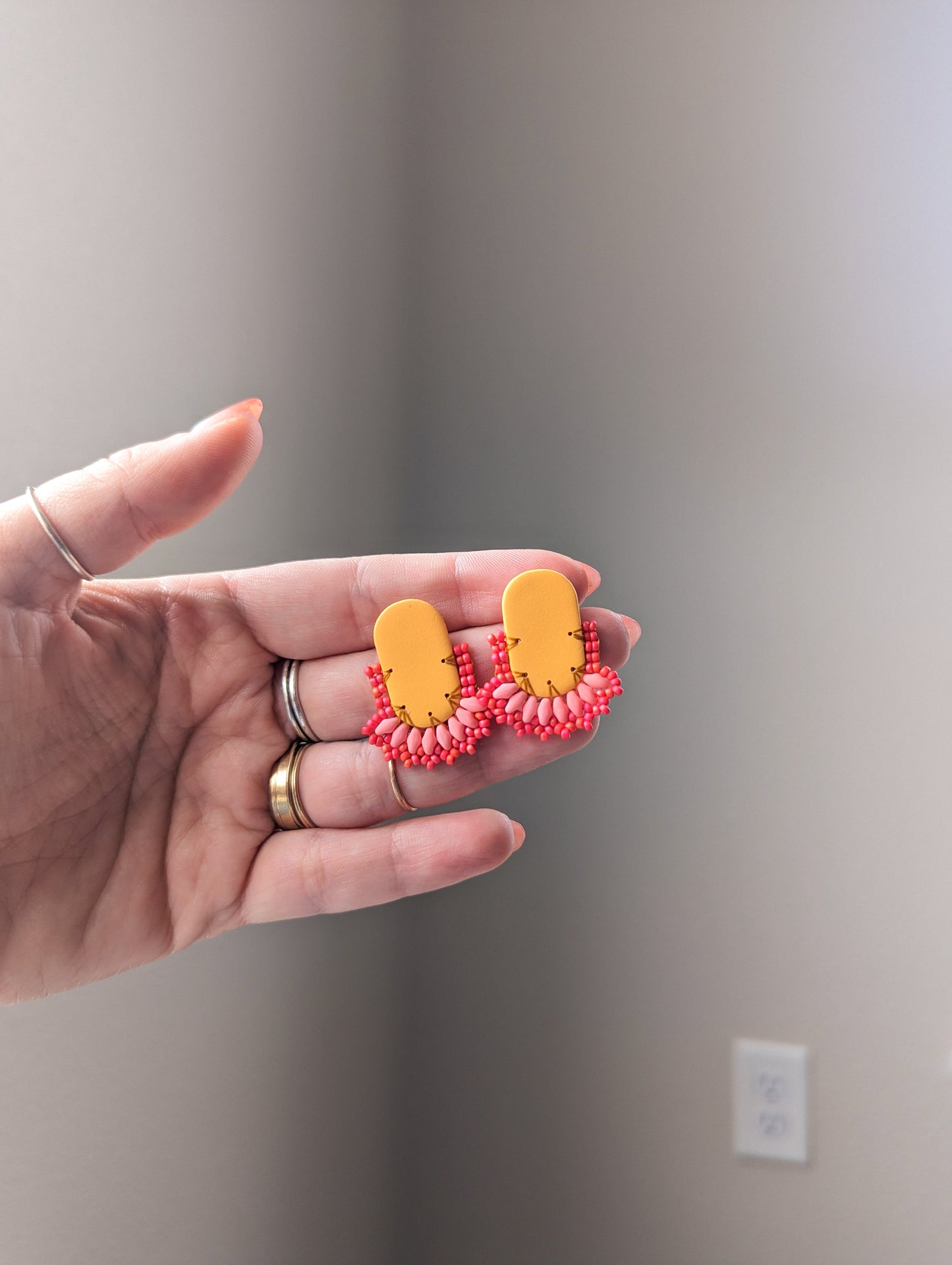 Oval Stud - Strawberry Mango - Made to Order