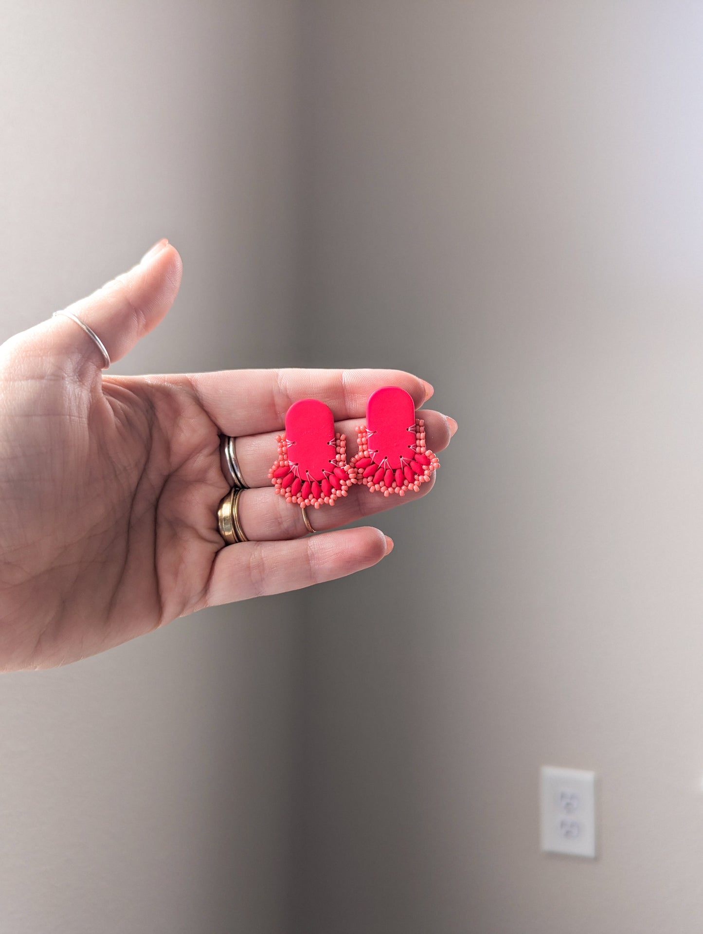 Oval Stud - Pretty Patties - Cherry