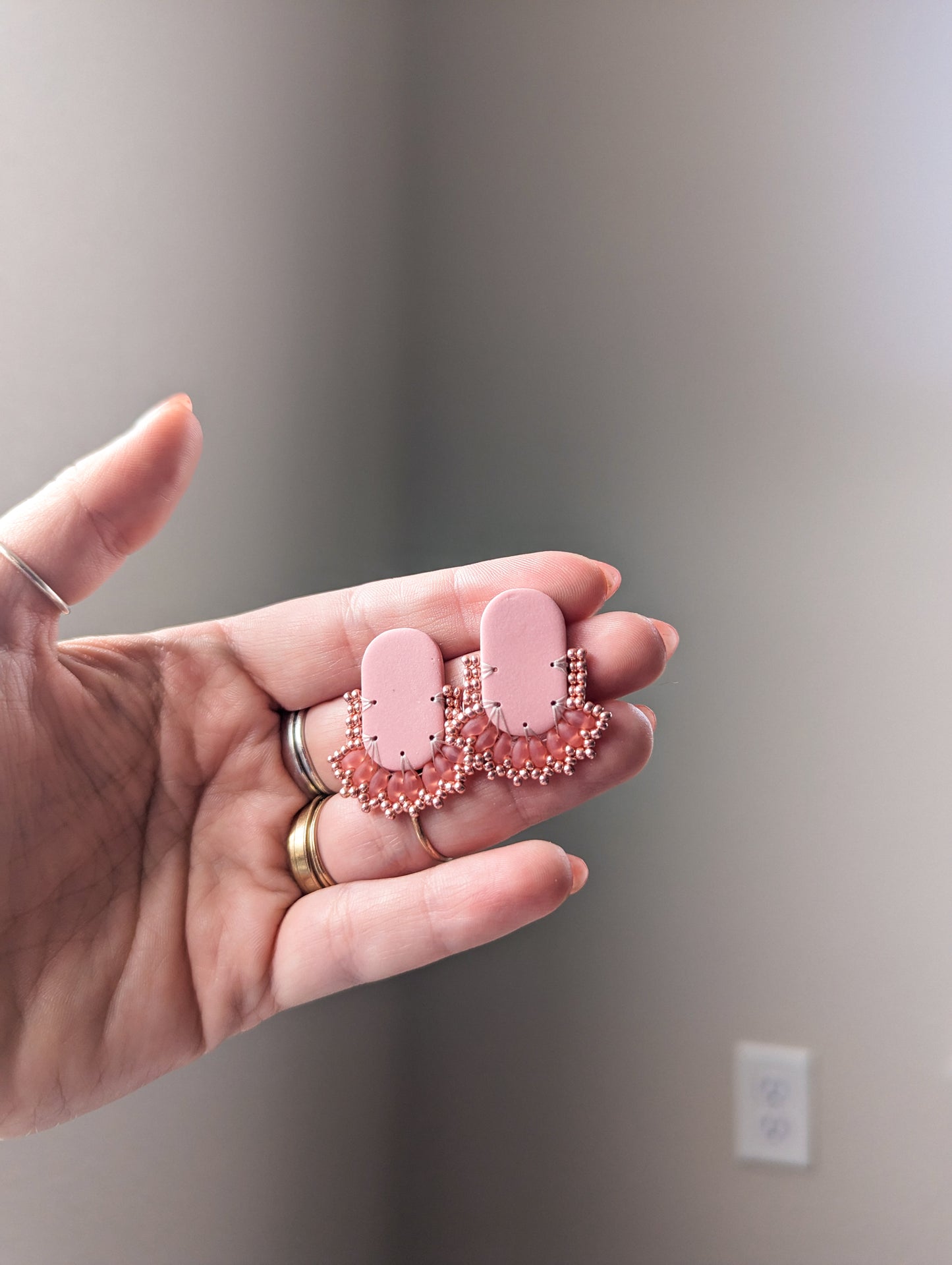 Oval Stud - Juicy French Pink - Made to Order