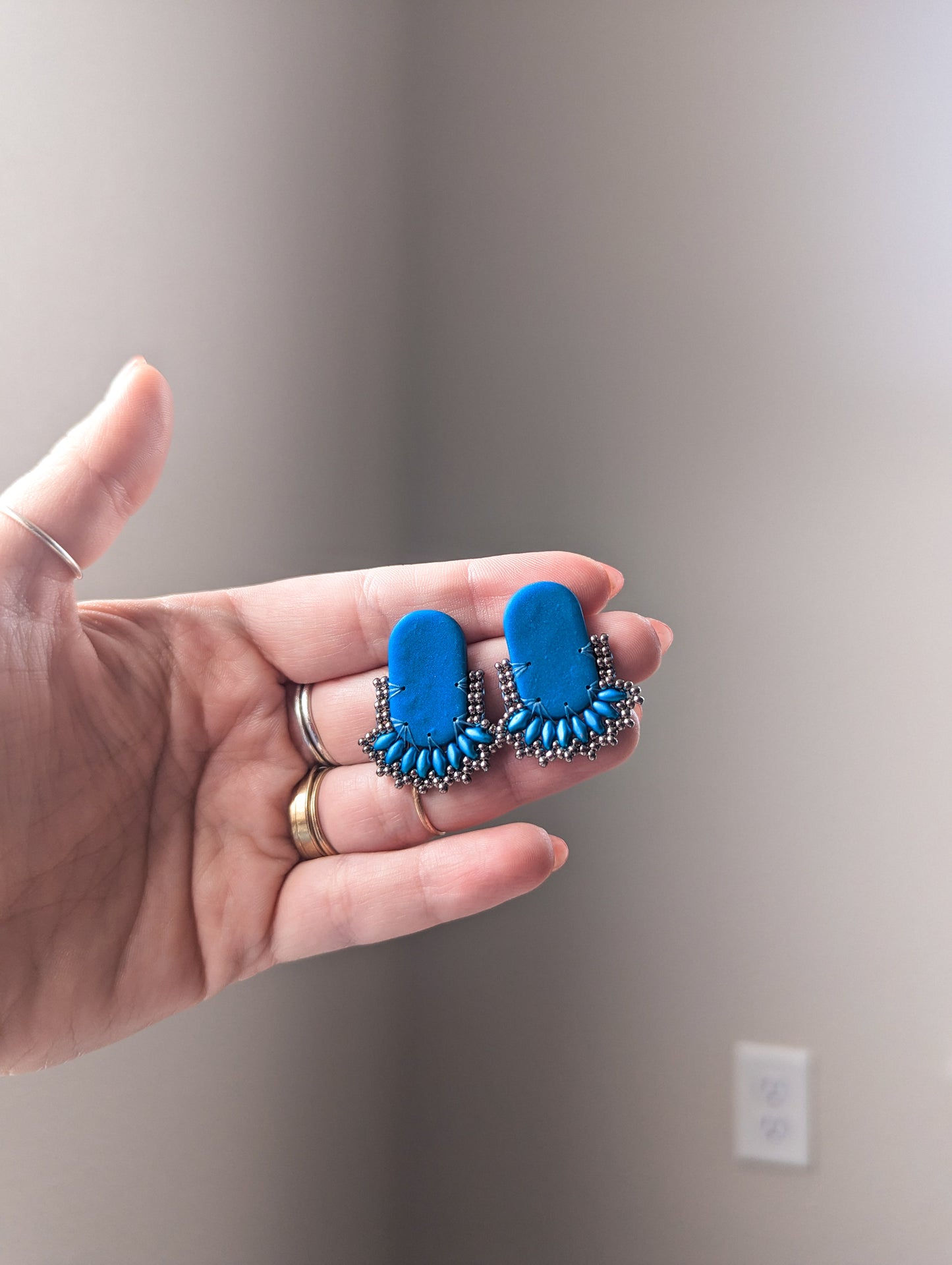 Oval Stud - Peacock Pearl - Made to Order