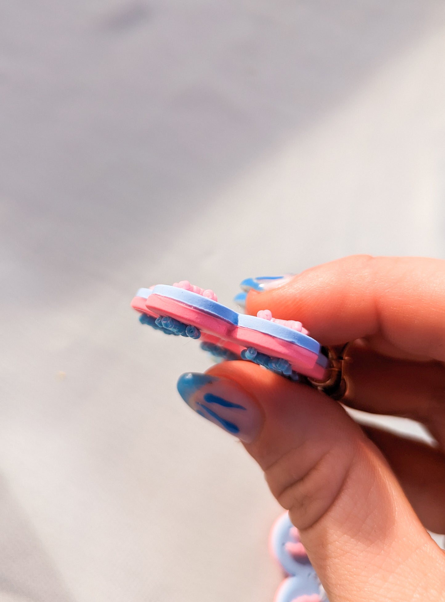 Reversible Flowers - Cotton Candy - Beaded Stripes