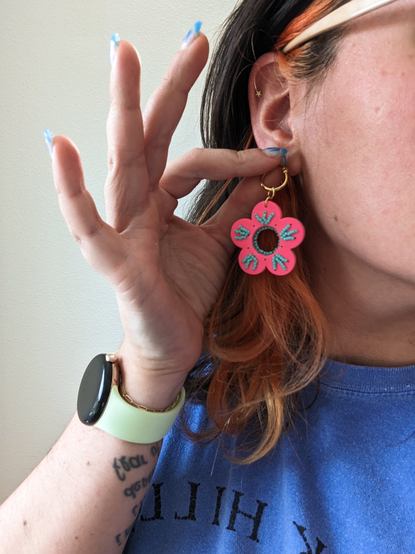 Reversible Flowers - Cotton Candy - Beaded Stripes