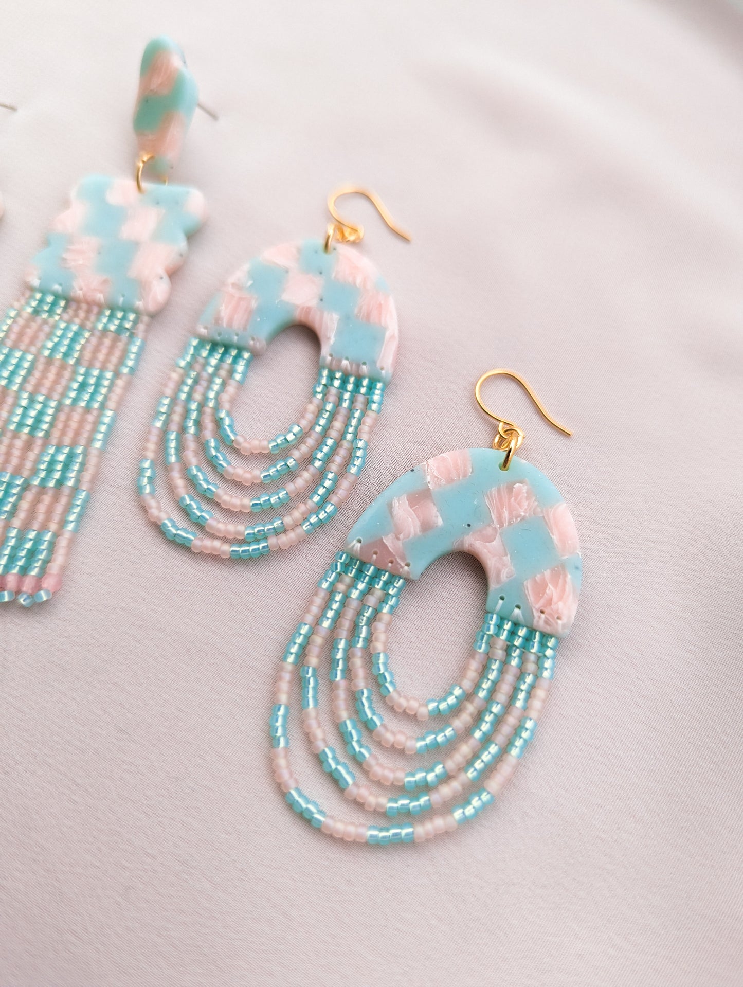 Mint & Salmon Checkerboard - Buffed - Choose your Style