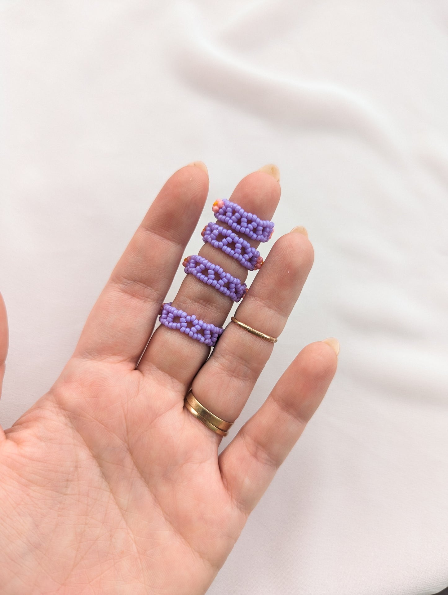 Chunky Ring - 4 Petal Flower - Bright Pansy - Choose Your Size