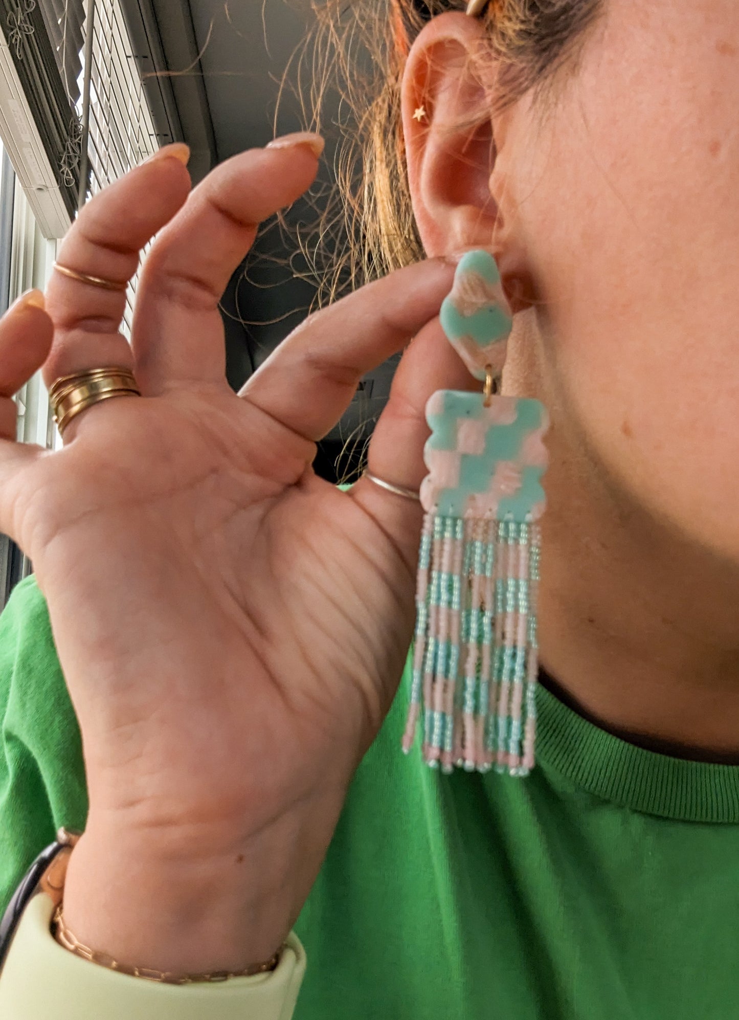 Mint & Salmon Checkerboard - Buffed - Choose your Style