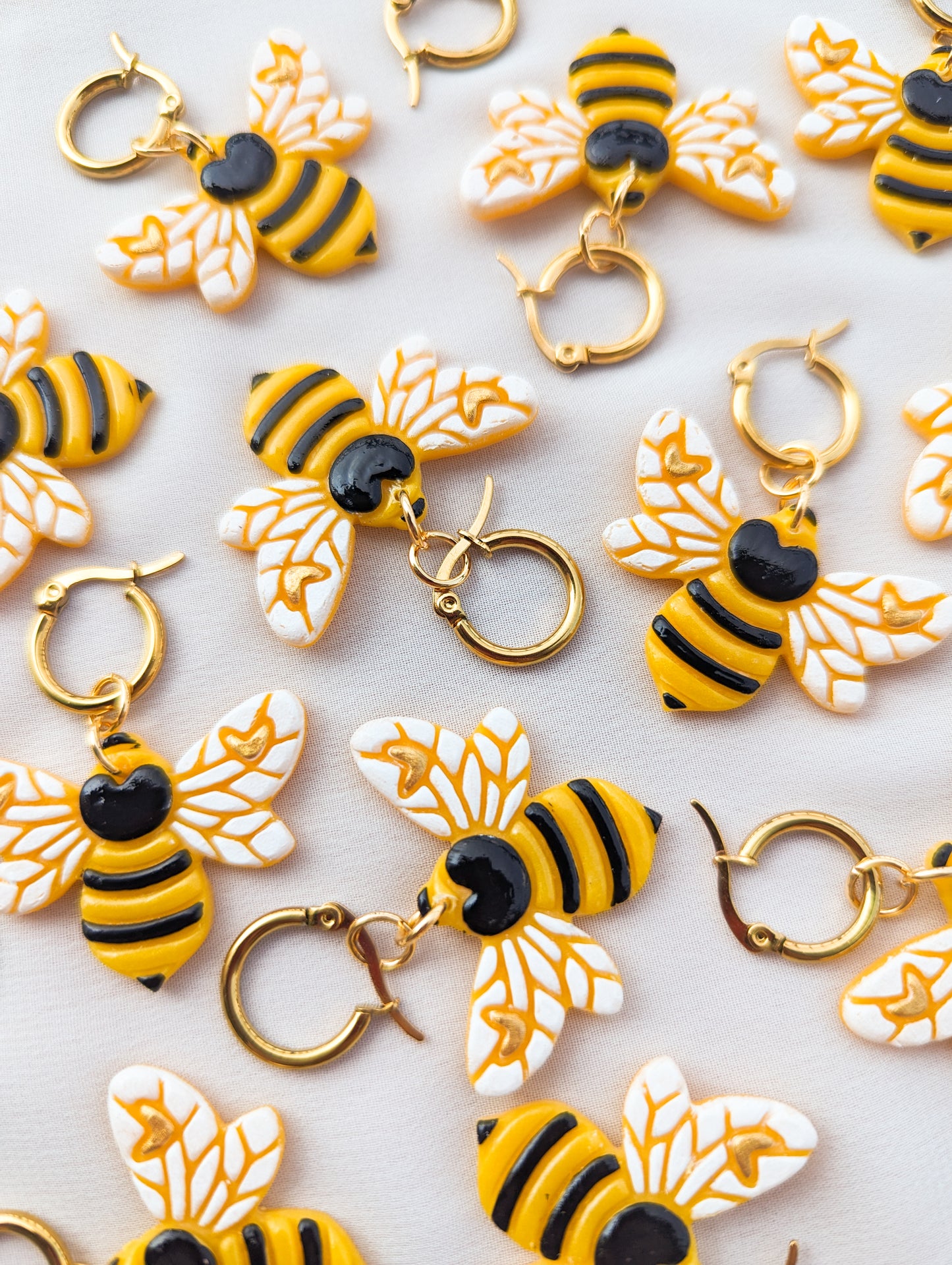 Bee - Huggie - Lemon Metallic - Hand Painted