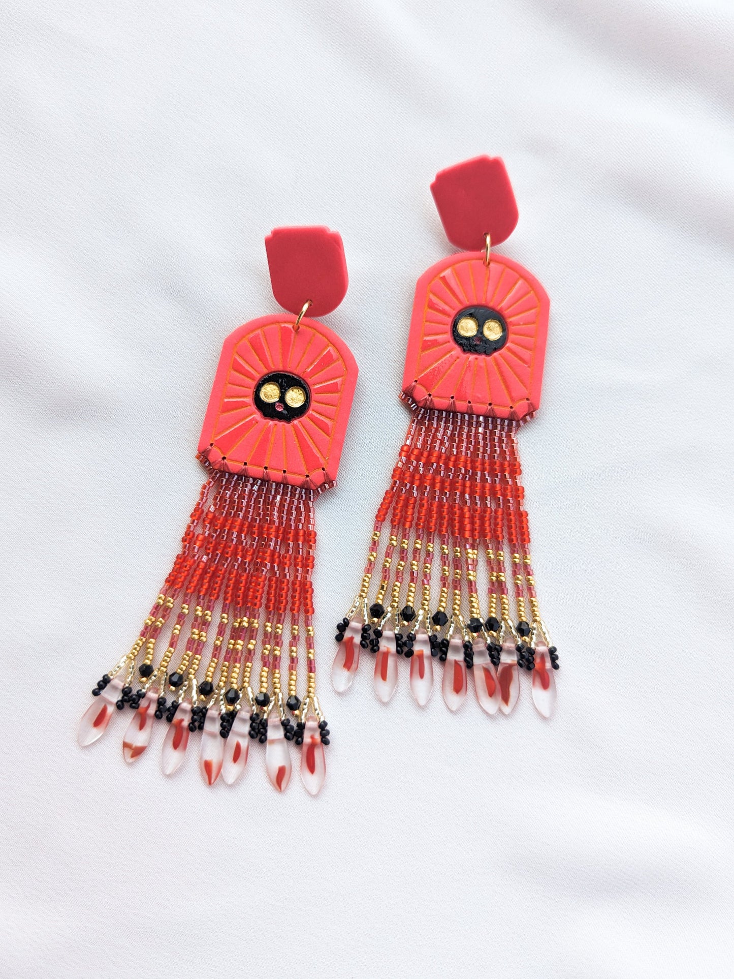 Skull Burst - Raspberry - Hand Painted