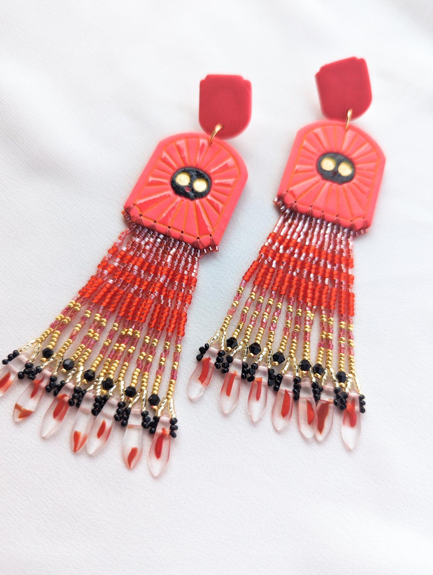Skull Burst - Raspberry - Hand Painted
