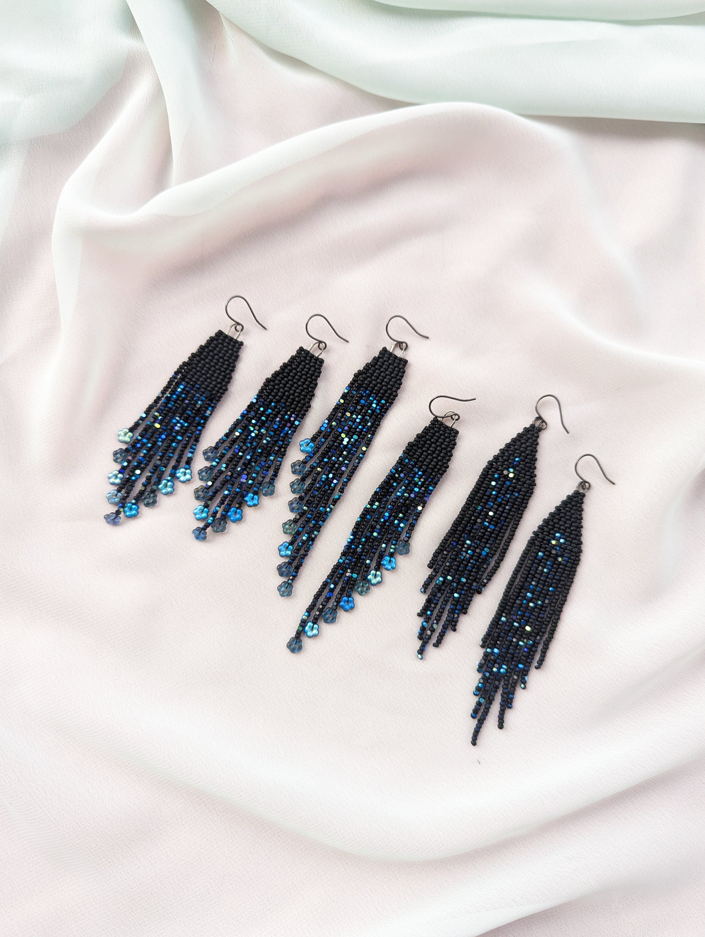 Daily Daisy Fringe - Jet Aurora Borealis - Glimmer - Choose Your Style