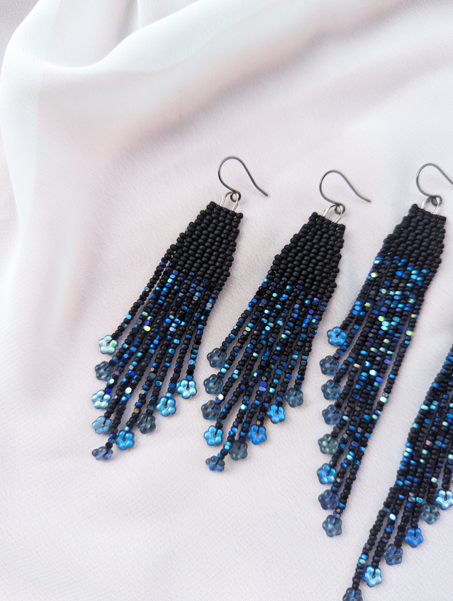 Daily Daisy Fringe - Jet Aurora Borealis - Glimmer - Choose Your Style