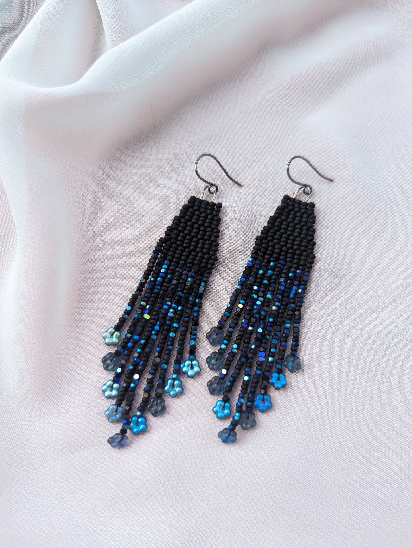 Daily Daisy Fringe - Jet Aurora Borealis - Glimmer - Choose Your Style