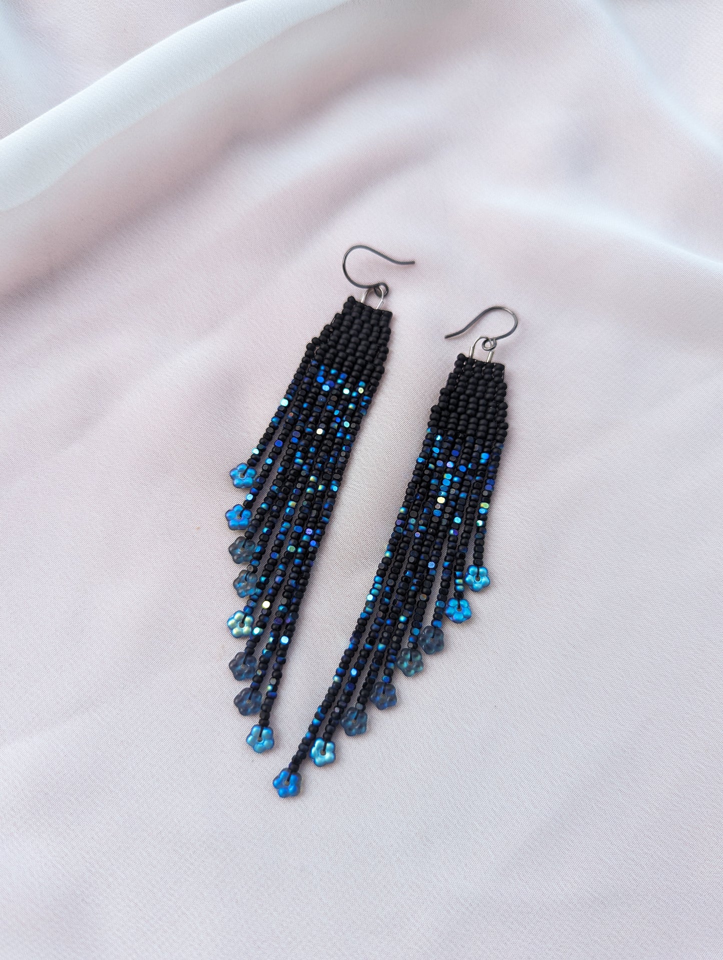 Daily Daisy Fringe - Jet Aurora Borealis - Glimmer - Choose Your Style