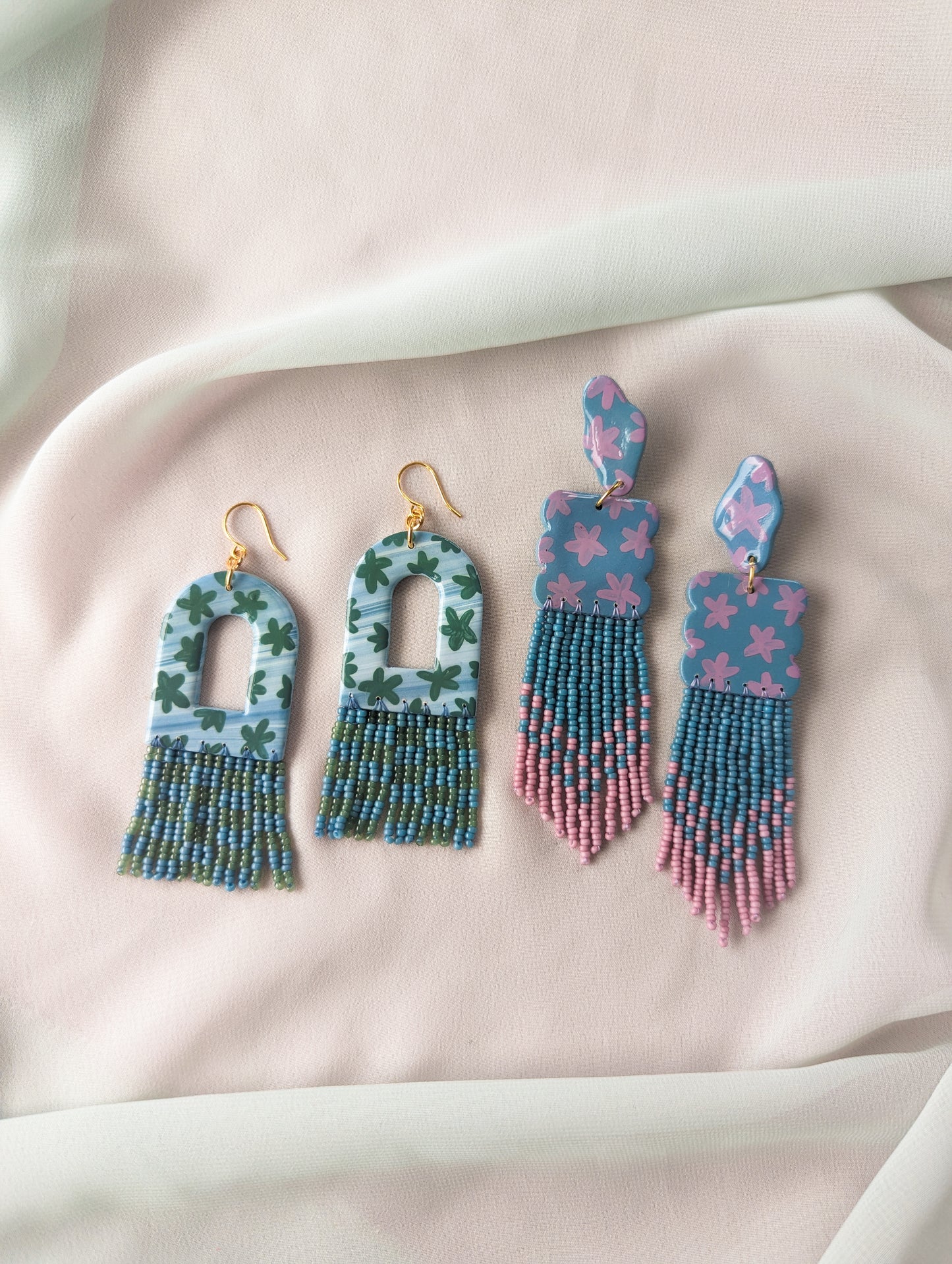 Moody Drops - Choose Your Style - Floral & Checker - Handpainted