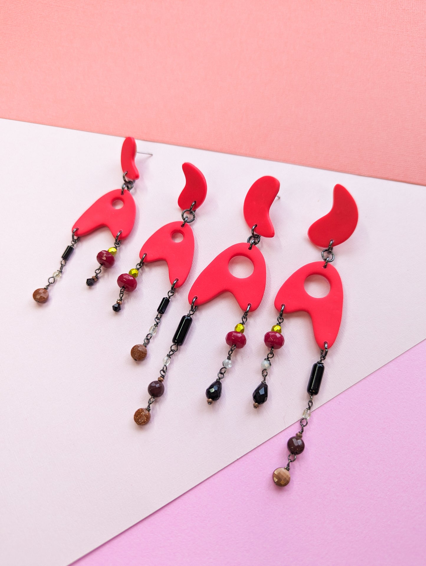 Jetsons - Pomegranate - Jade, Glass, Crystal, Goldstone