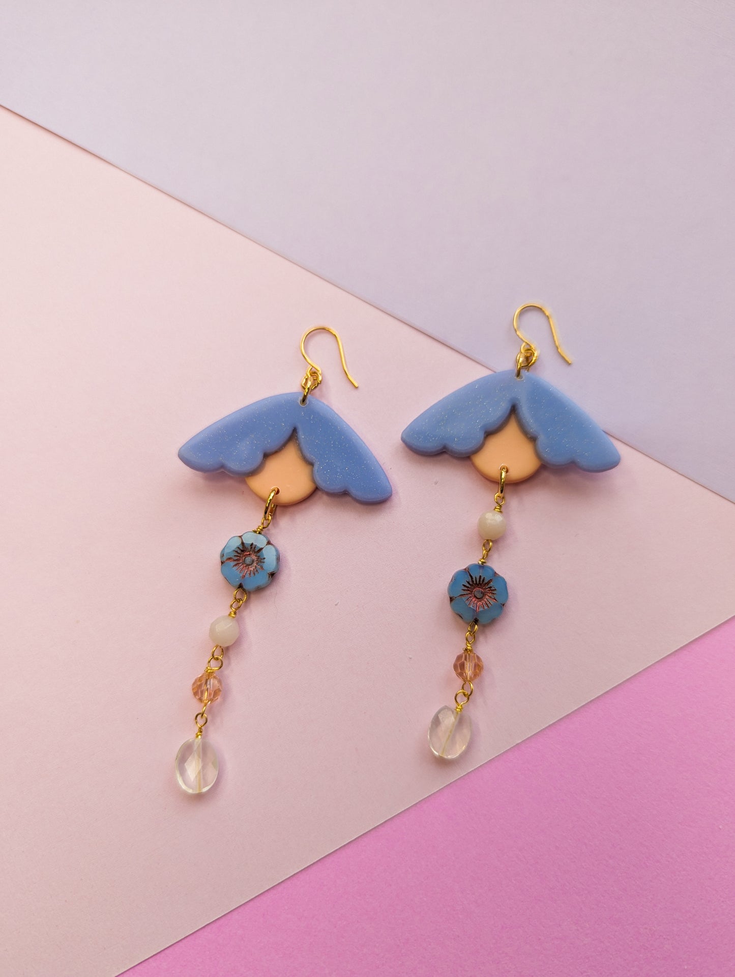 Moff - Blue Opal Hibiscus, Bamboo Coral, Crystal, Yellow Quartz - Buffed