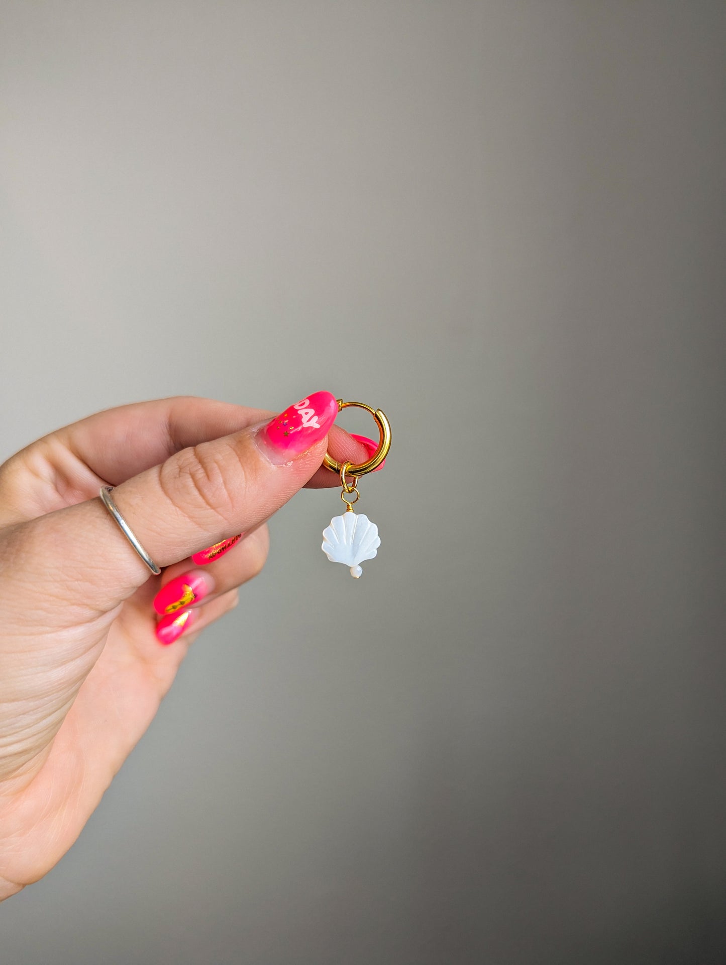 Charm - Mother of Pearl Shell & Faceted Pearl