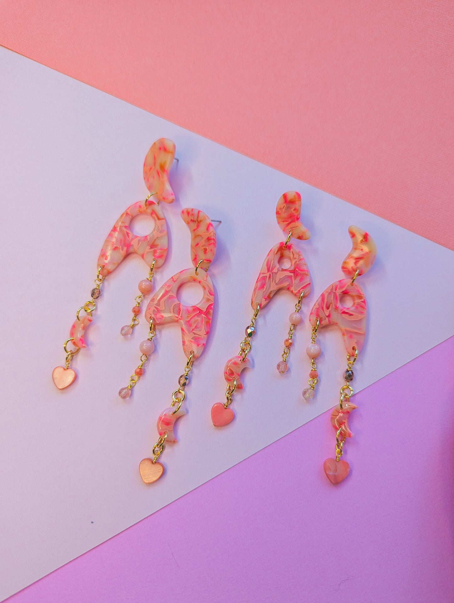 Jetsons - Cherry Swirl - Bamboo Coral, Cherry Quartz, Shell Heart - Buffed