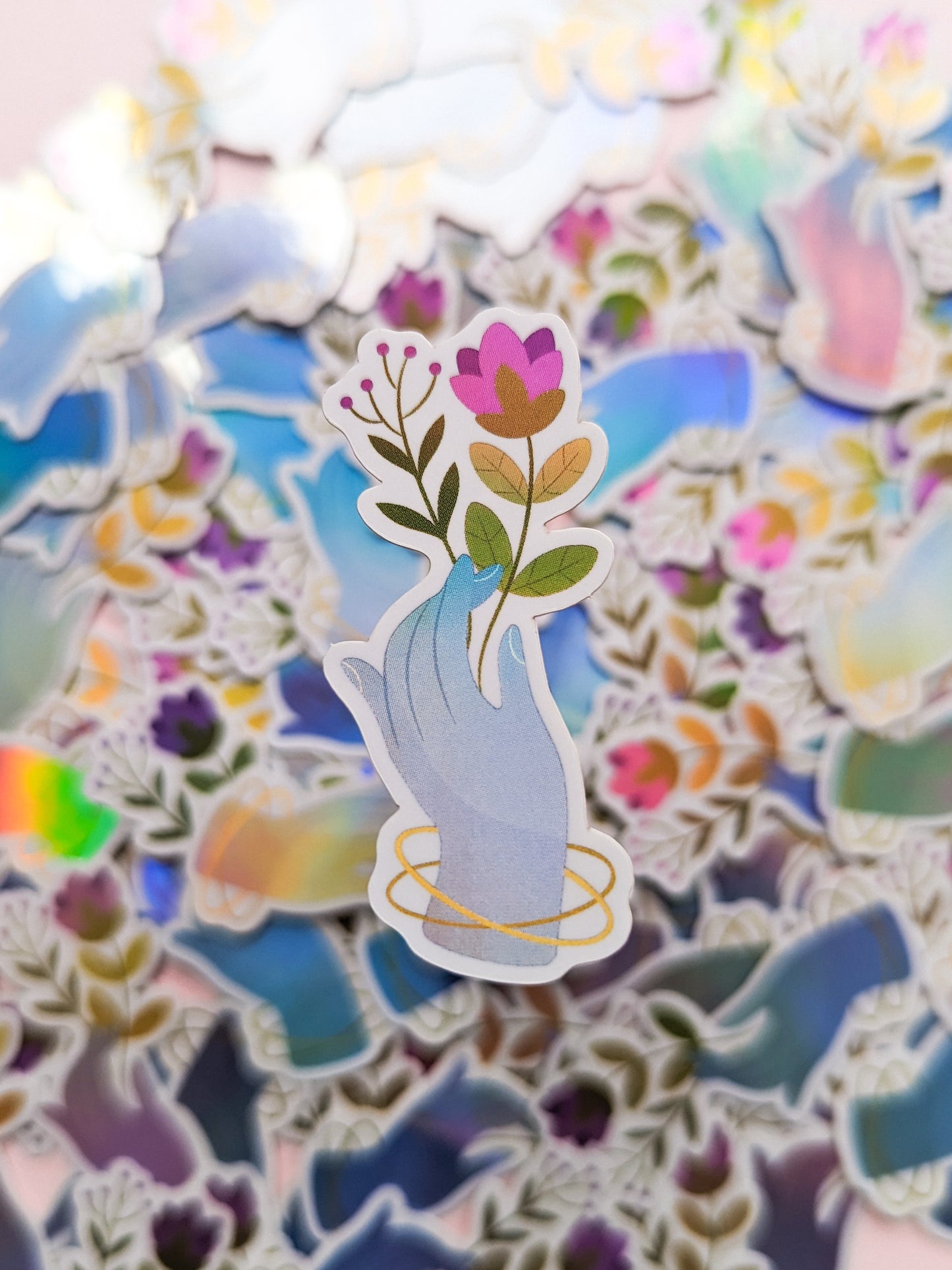 Floral Hands - Holographic Glossy