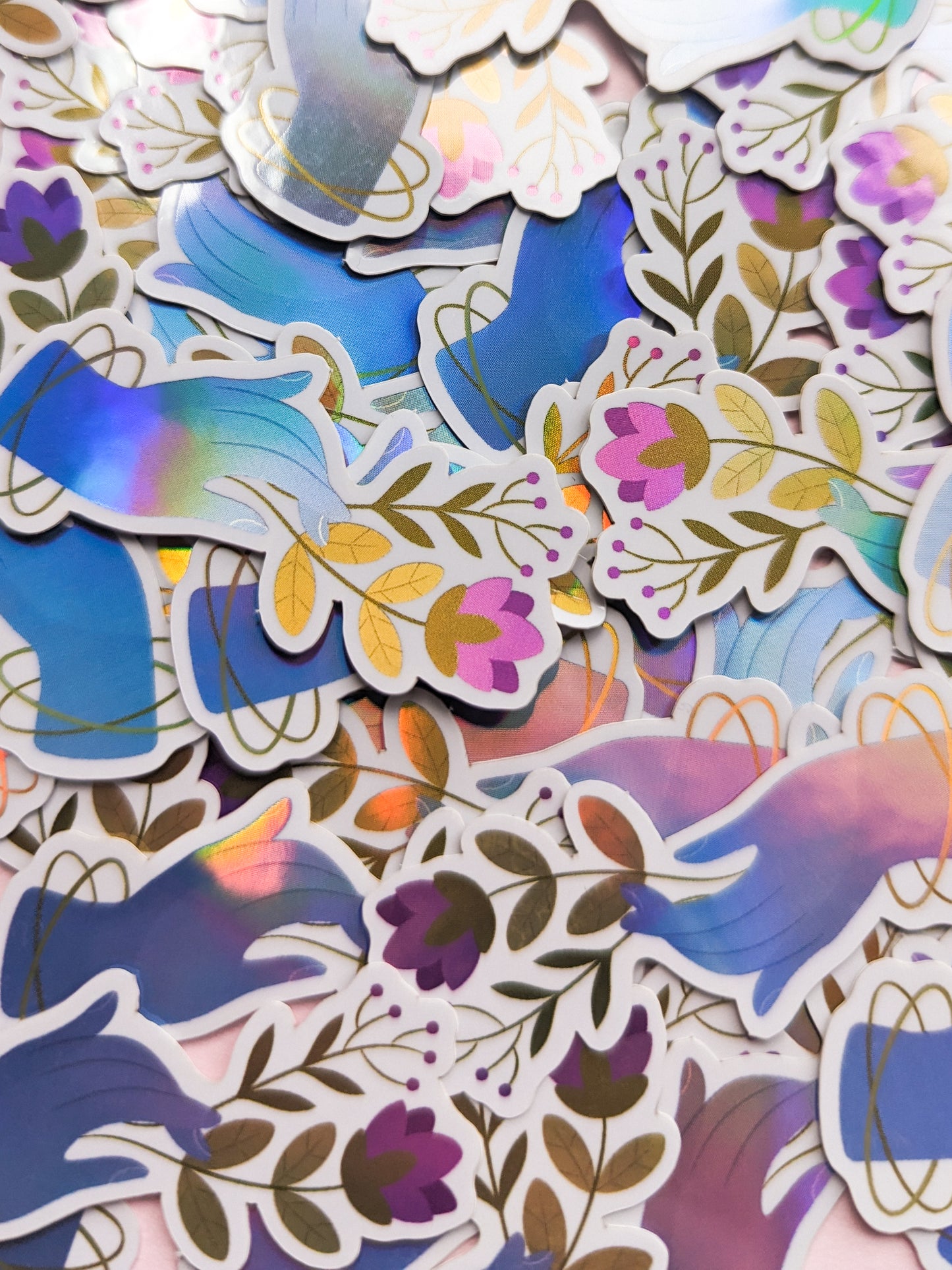 Floral Hands - Holographic Glossy